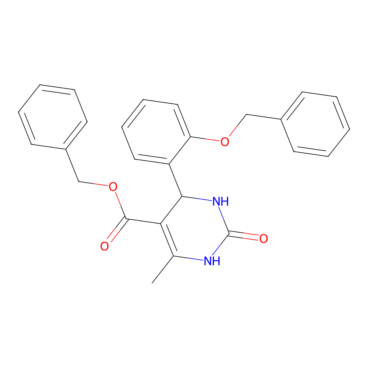 benzyl 6-methyl-2-oxo-4-(2-phenylmethoxyphenyl)-3,4-dihydro-1H-pyrimidine-5-carboxylate molecular structure, CAS 402504-48-7
