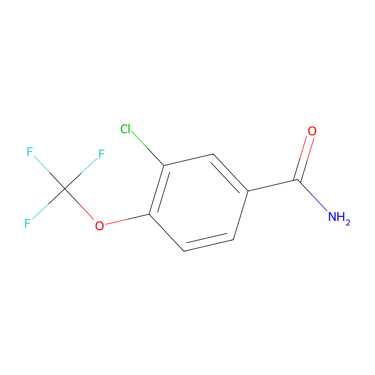 3-Chloro-4-(trifluoromethoxy)benzamide molecular structure, CAS 40251-61-4