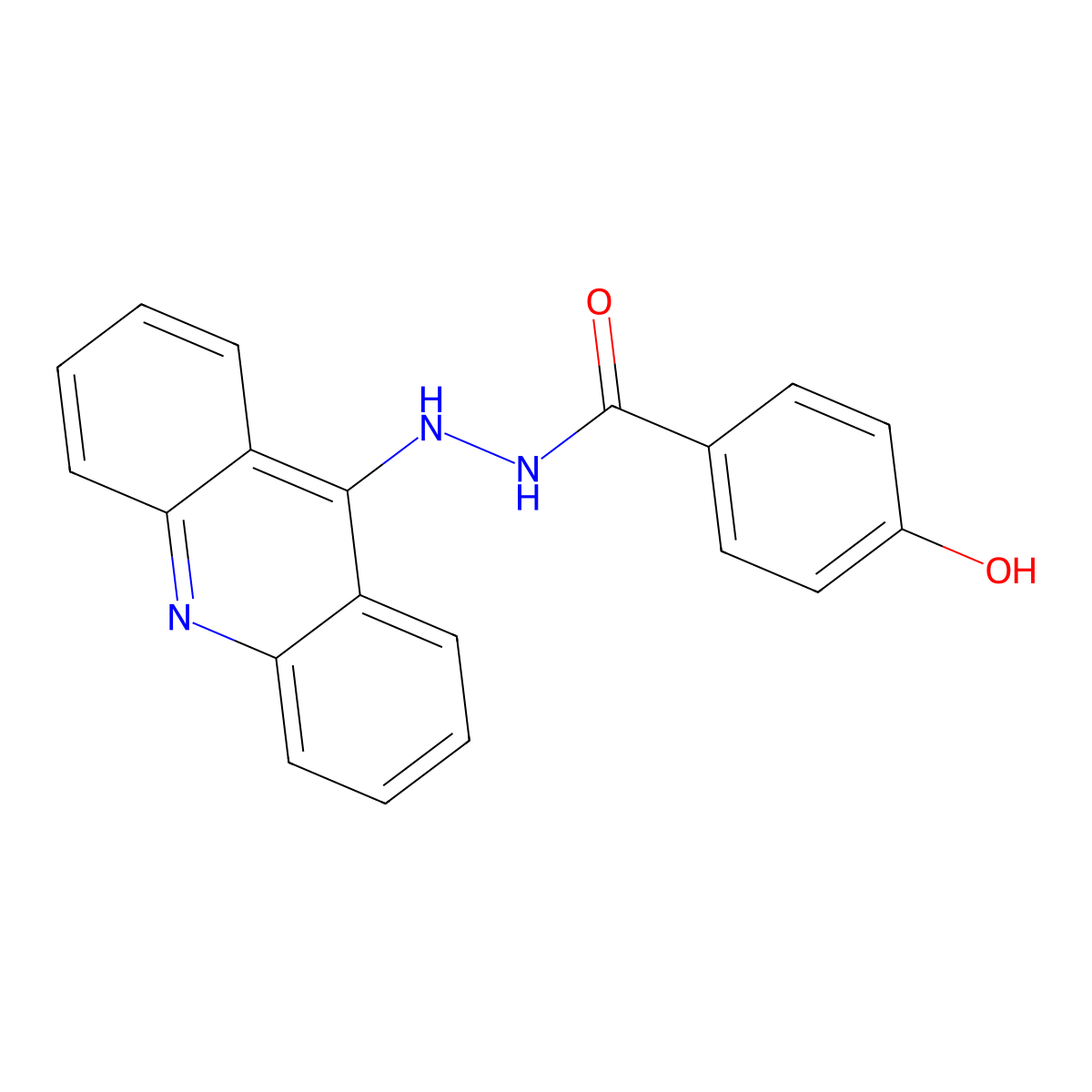 N'-(acridin-9-yl)-4-hydroxybenzohydrazide molecular structure, CAS 402510-37-6