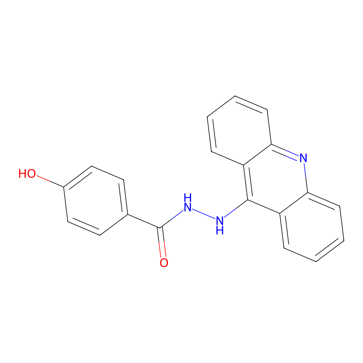 N'-(acridin-9-yl)-4-hydroxybenzohydrazide molecular structure, CAS 402510-37-6