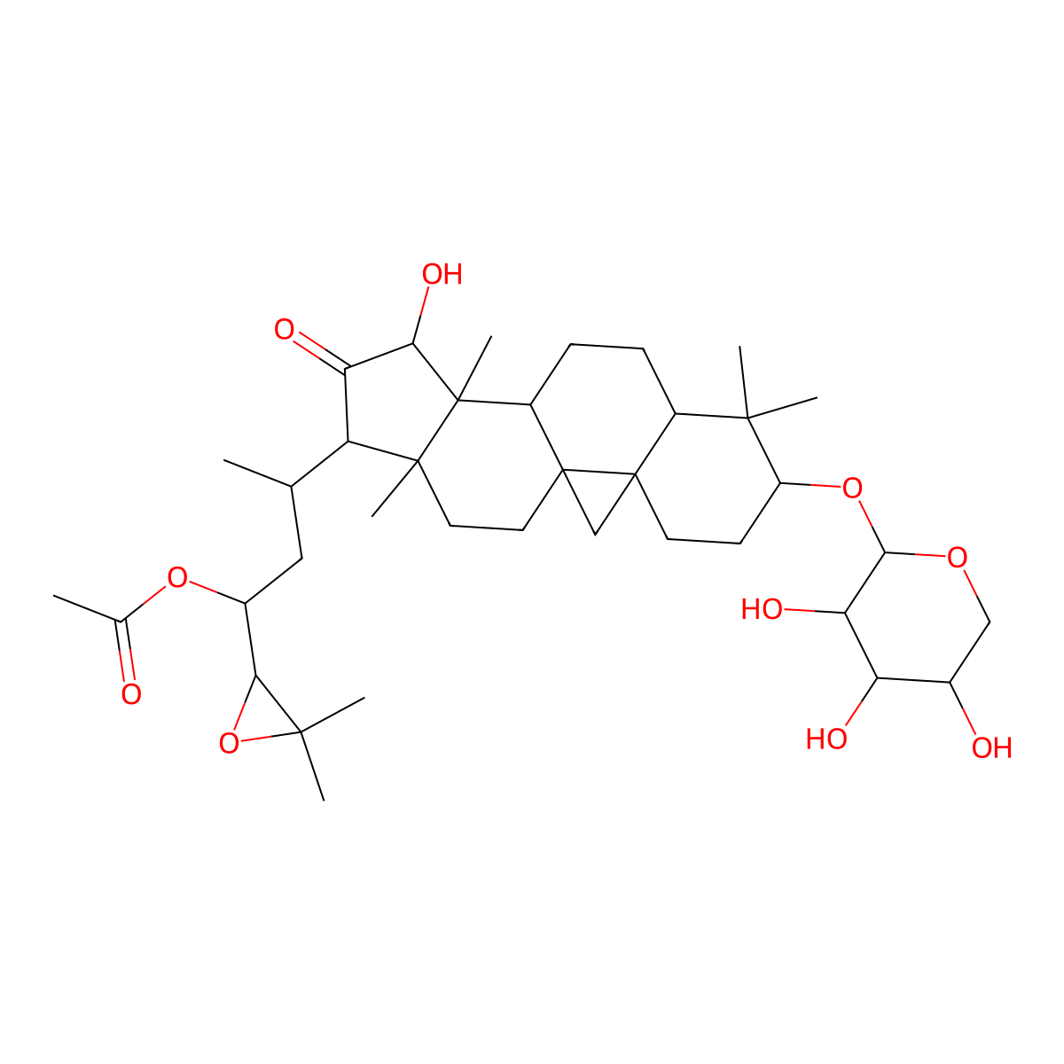 23-O-Acetylshengmanol-3-o-alpha-L-arabinoside molecular structure, CAS 402513-88-6