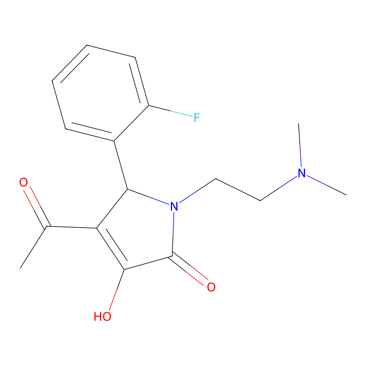4-acetyl-1-[2-(dimethylamino)ethyl]-5-(2-fluorophenyl)-3-hydroxy-1,5-dihydro-2H-pyrrol-2-one molecular structure, CAS 402514-06-1