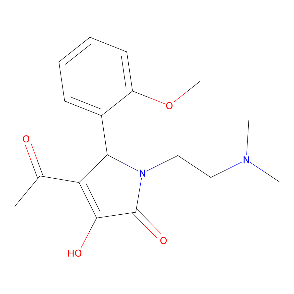4-acetyl-1-[2-(dimethylamino)ethyl]-3-hydroxy-5-(2-methoxyphenyl)-1,5-dihydro-2H-pyrrol-2-one molecular structure, CAS 402514-11-8