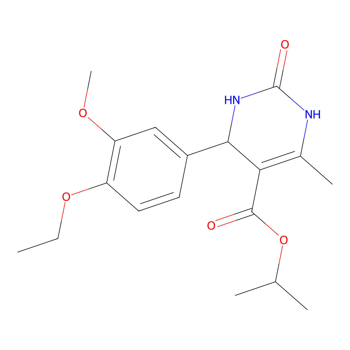Propan-2-yl 4-(4-ethoxy-3-methoxyphenyl)-6-methyl-2-oxo-1,2,3,4-tetrahydropyrimidine-5-carboxylate molecular structure, CAS 402514-36-7