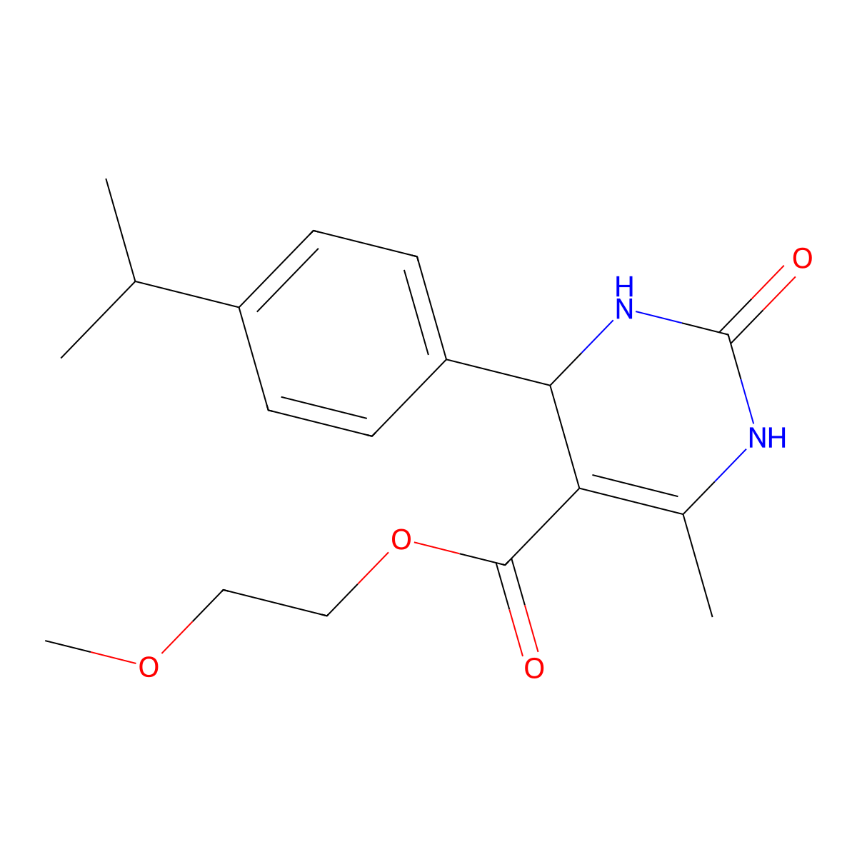 2-Methoxyethyl 6-methyl-2-oxo-4-[4-(propan-2-yl)phenyl]-1,2,3,4-tetrahydropyrimidine-5-carboxylate molecular structure, CAS 402514-83-4