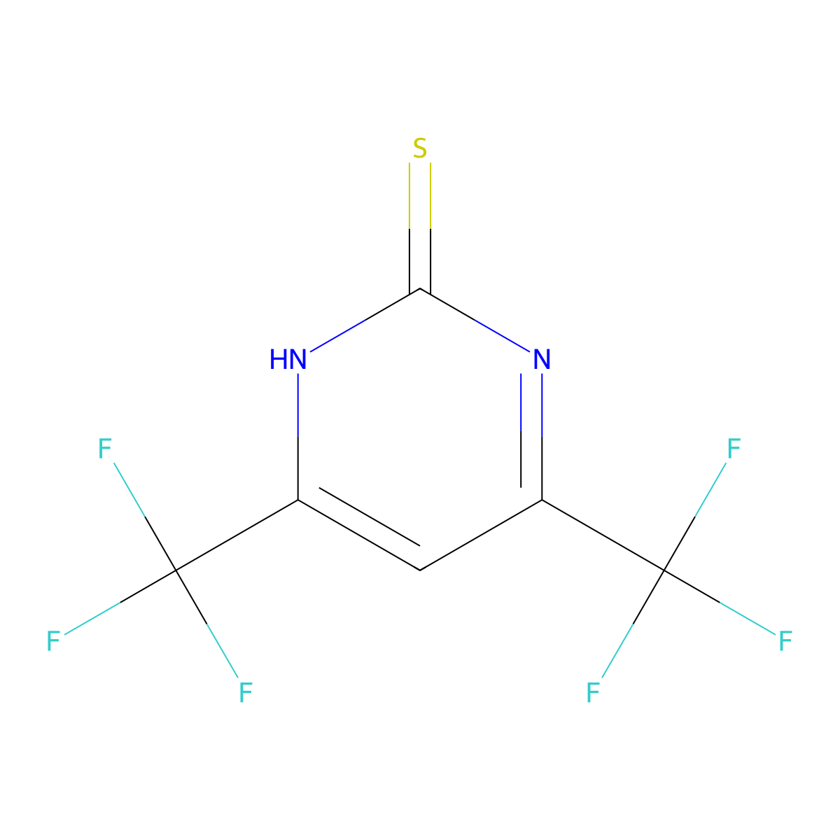 4,6-Bis(trifluoromethyl)pyrimidine-2(1H)-thione molecular structure, CAS 402520-53-0