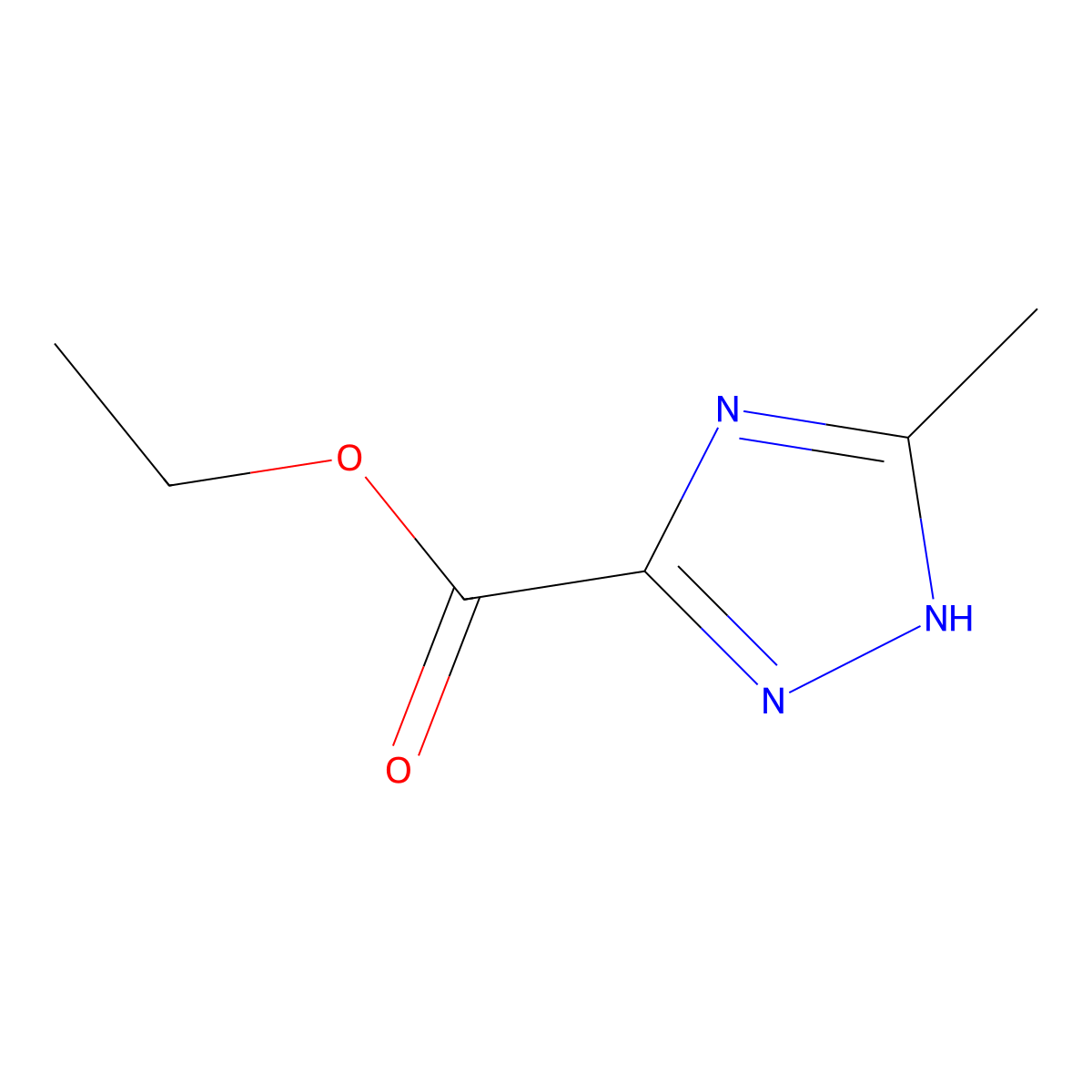 ethyl 3-methyl-1H-1,2,4-triazole-5-carboxylate molecular structure, CAS 40253-47-2
