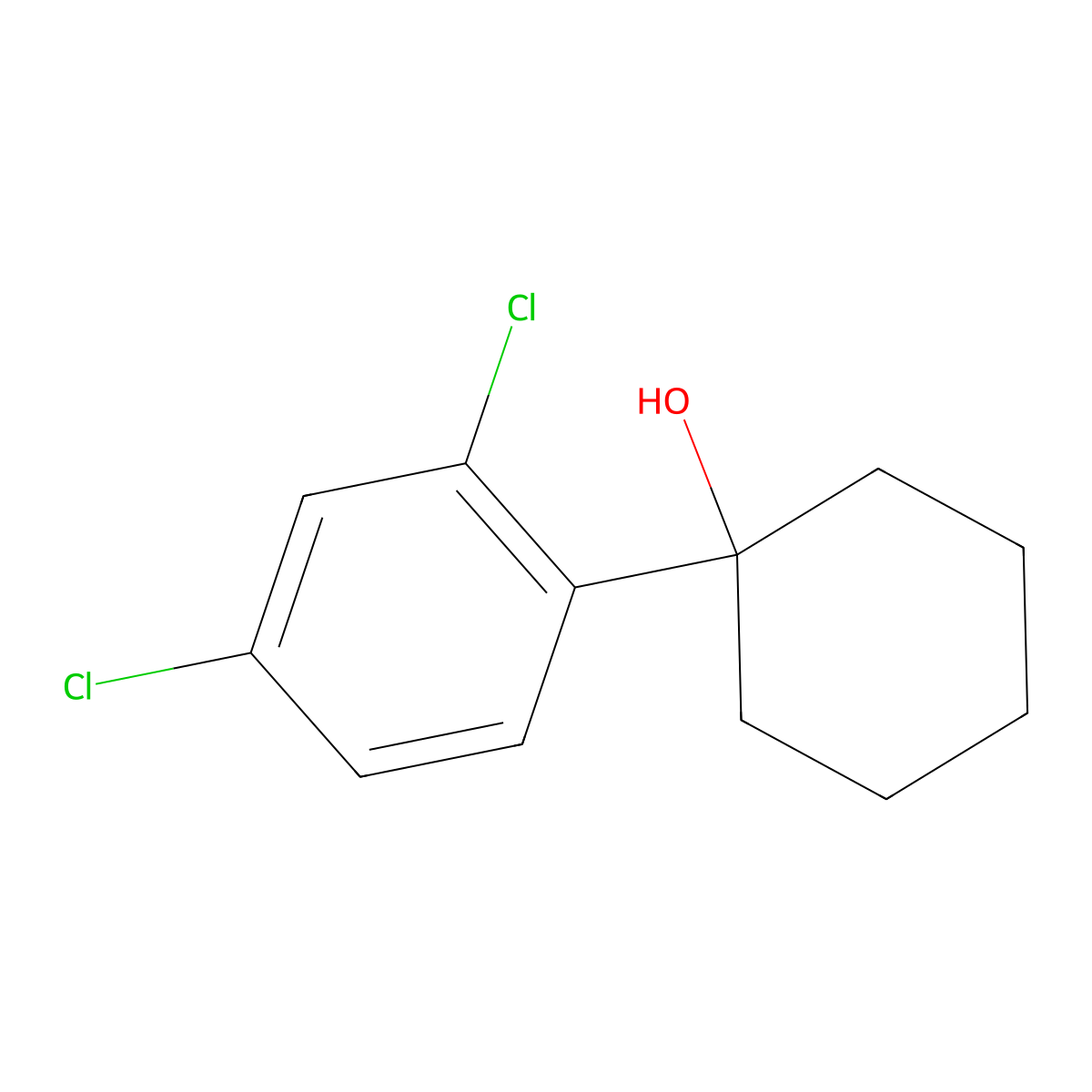1-(2,4-Dichlorophenyl)cyclohexanol molecular structure, CAS 40254-40-8