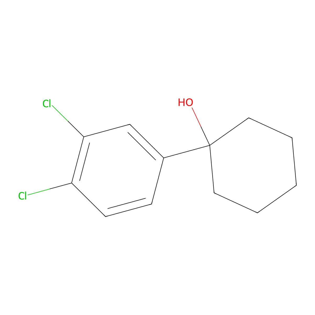 1-(3,4-Dichlorophenyl)cyclohexanol molecular structure, CAS 40254-42-0