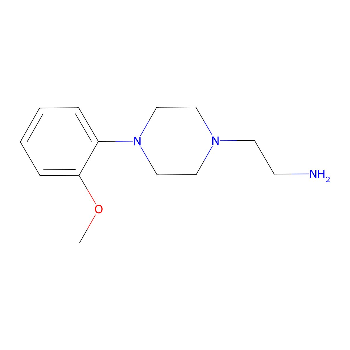 1-(2-Aminoethyl)-4-(2-methoxyphenyl)piperazine molecular structure, CAS 40255-48-9