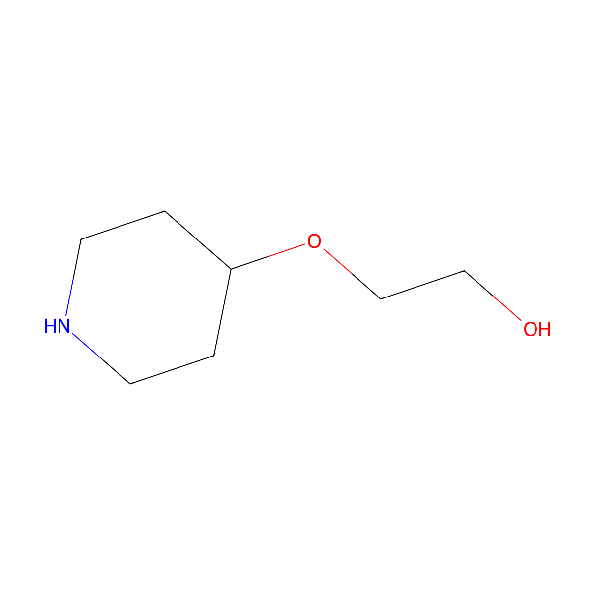 2-(Piperidin-4-yloxy)ethan-1-ol molecular structure, CAS 40256-14-2