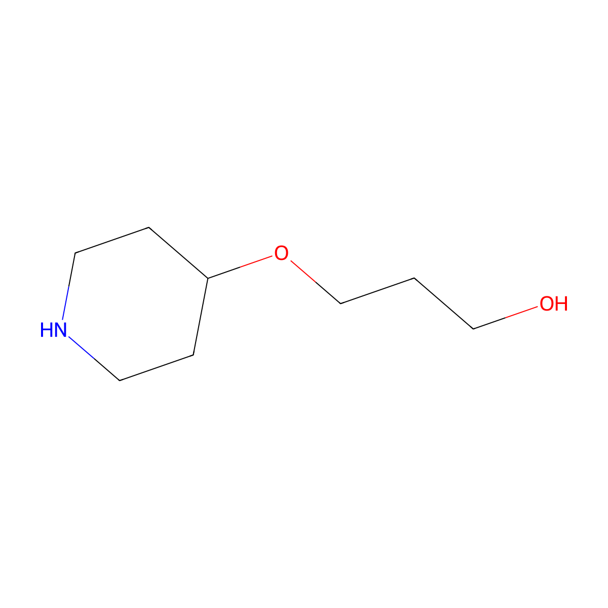 3-(Piperidin-4-yloxy)propan-1-ol molecular structure, CAS 40256-15-3