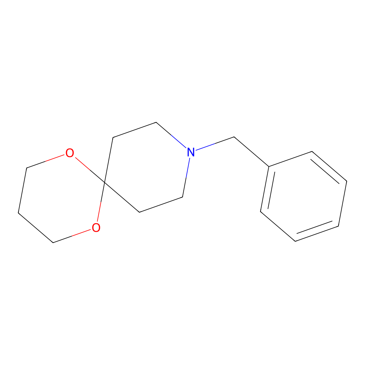 9-Benzyl-1,5-dioxa-9-azaspiro[5.5]undecane molecular structure, CAS 40256-27-7