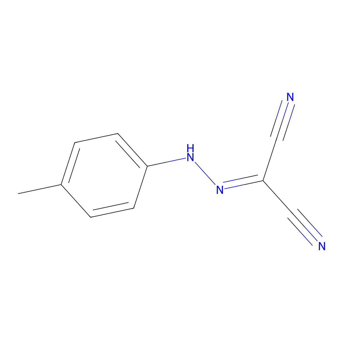 Propanedinitrile, [(4-methylphenyl)hydrazono]- molecular structure, CAS 40257-94-1