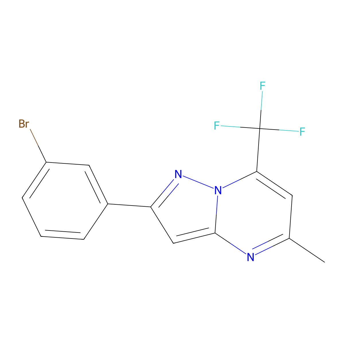 2-(3-Bromophenyl)-5-methyl-7-(trifluoromethyl)pyrazolo[1,5-a]pyrimidine molecular structure, CAS 402572-81-0