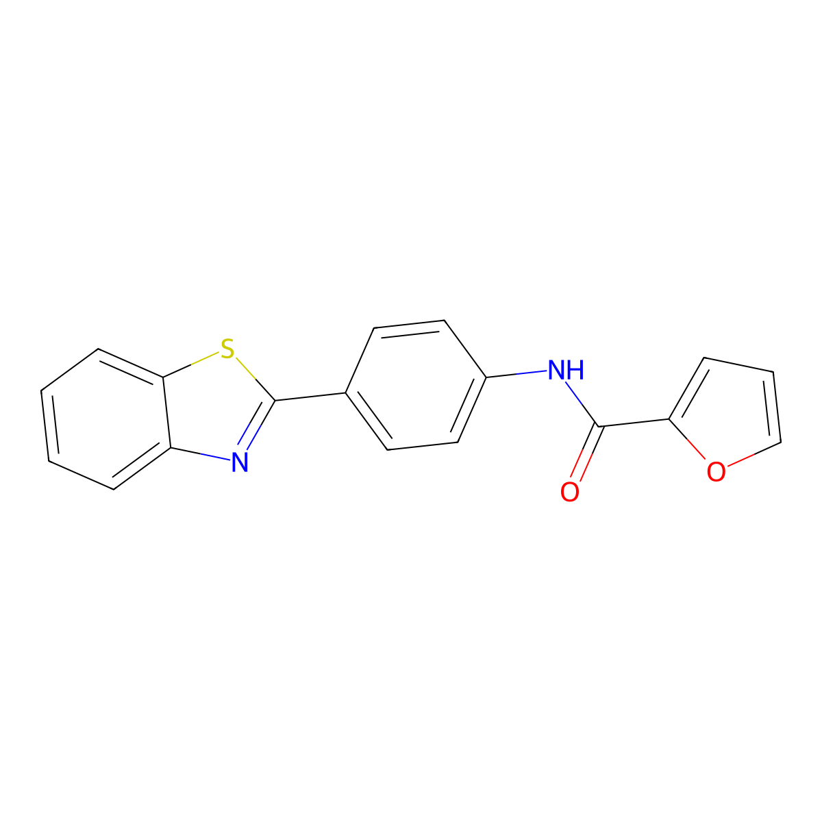 N-[4-(1,3-benzothiazol-2-yl)phenyl]furan-2-carboxamide molecular structure, CAS 402577-77-9