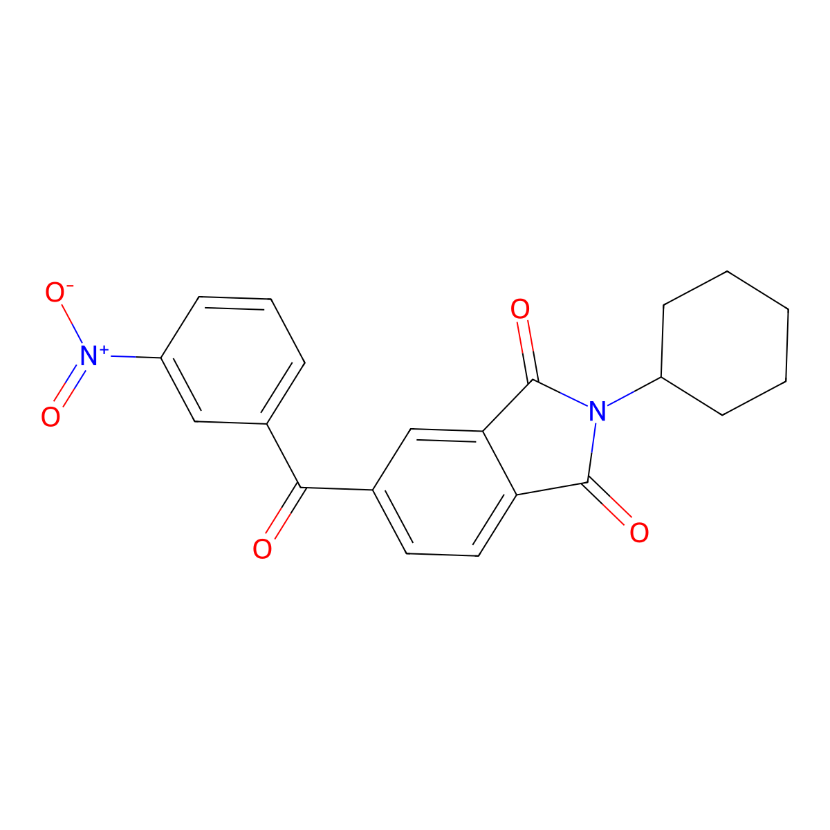 2-Cyclohexyl-5-(3-nitrobenzoyl)isoindole-1,3-dione molecular structure, CAS 402578-01-2