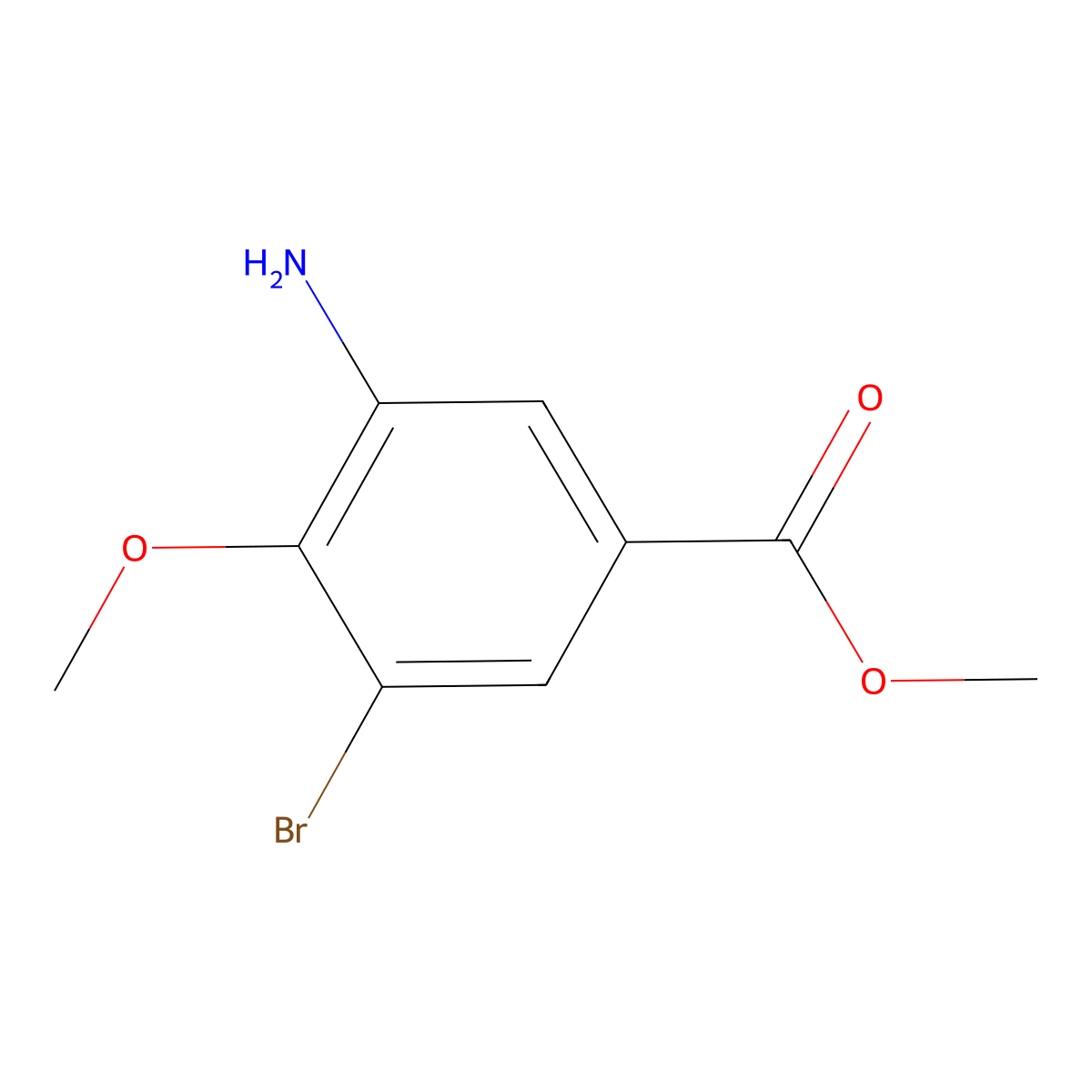 Methyl 3-amino-5-bromo-4-methoxybenzoate molecular structure, CAS 40258-74-0
