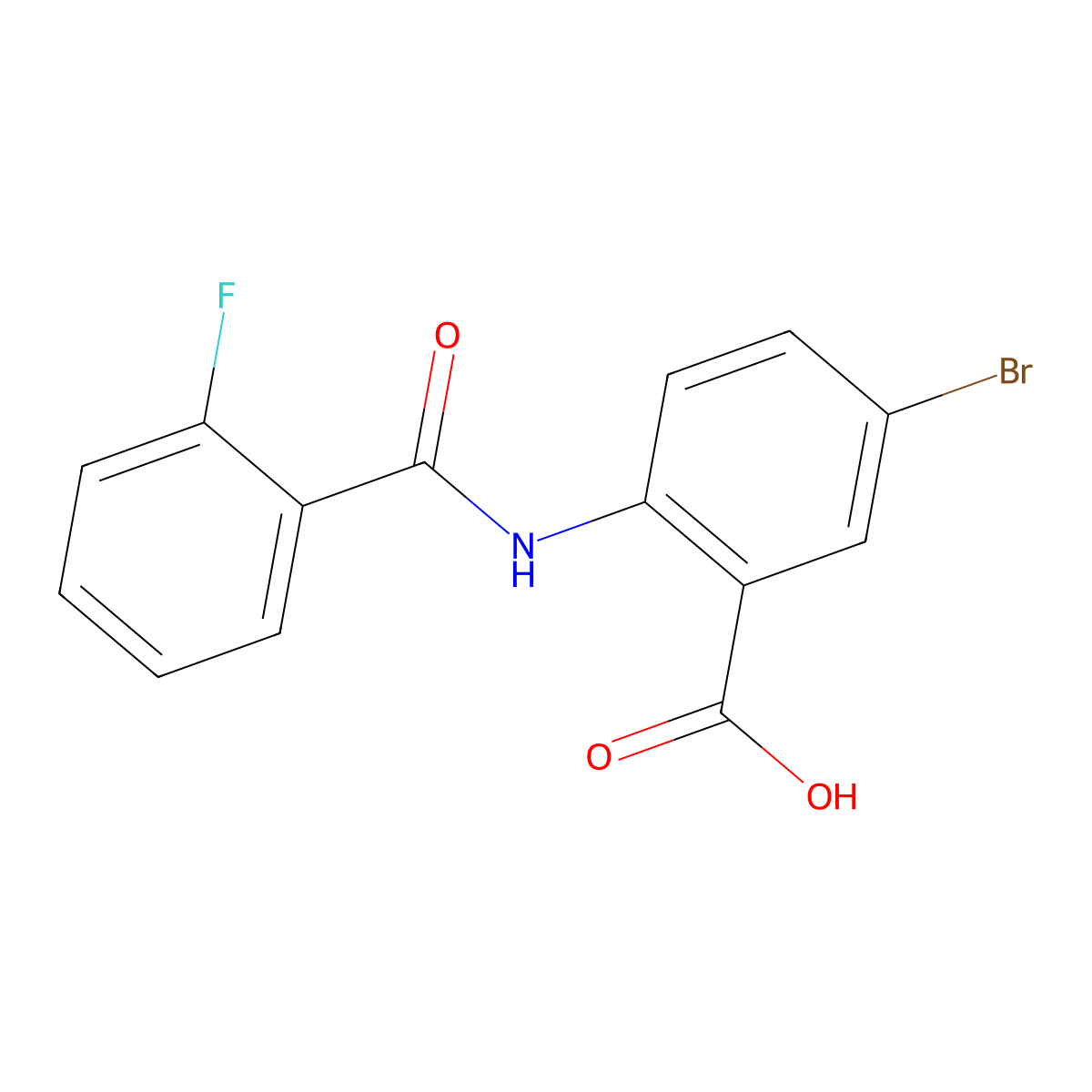 5-Bromo-2-{[(2-fluorophenyl)carbonyl]amino}benzoic acid molecular structure, CAS 402582-89-2