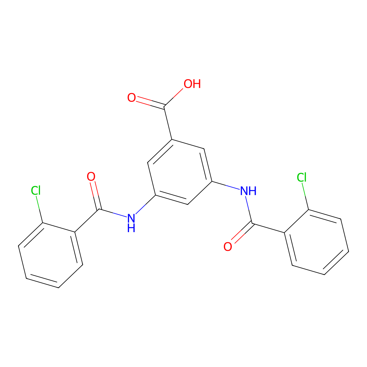3,5-Bis{[(2-chlorophenyl)carbonyl]amino}benzoic acid molecular structure, CAS 402588-49-2