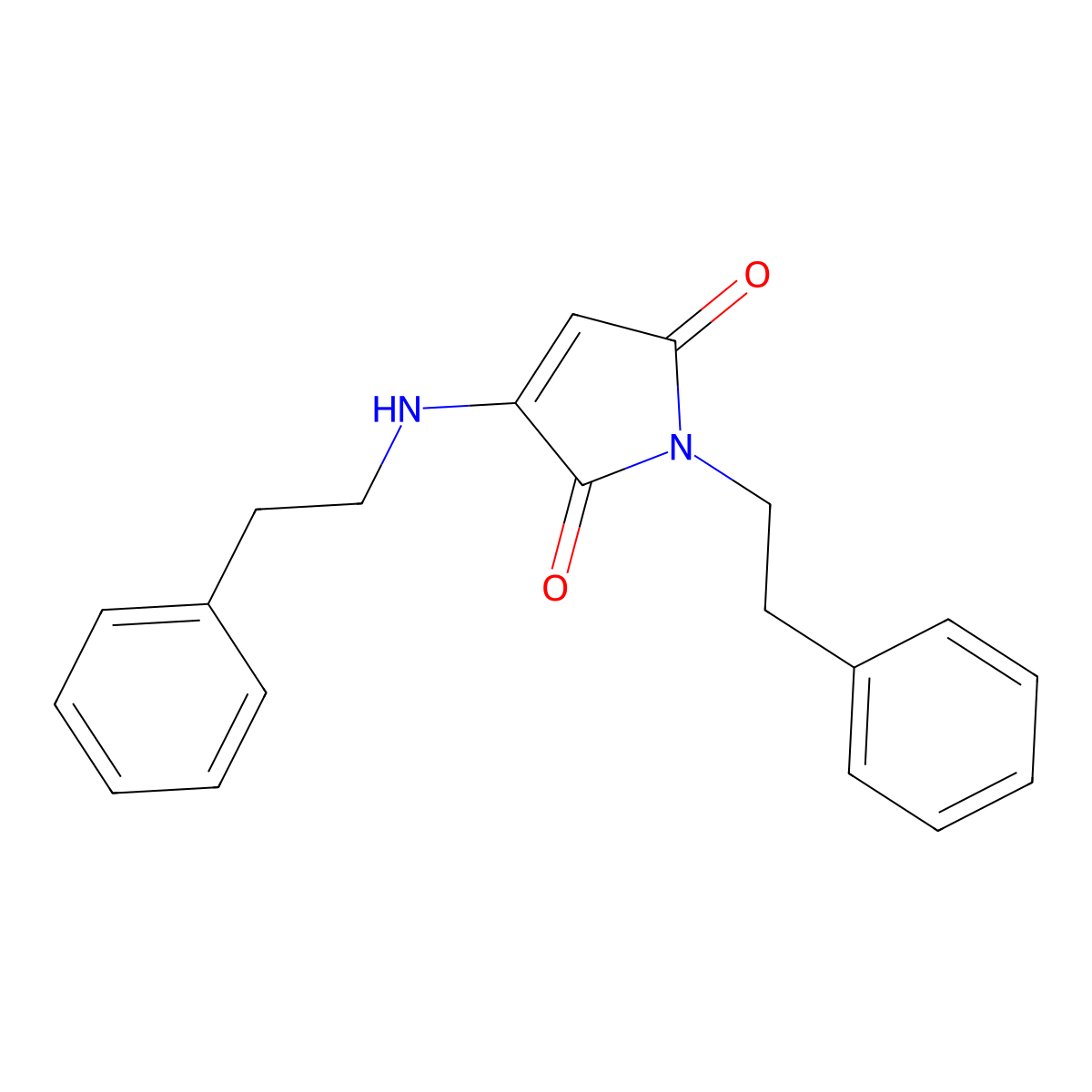 1-phenethyl-3-(phenethylamino)-1H-pyrrole-2,5-dione molecular structure, CAS 40259-22-1