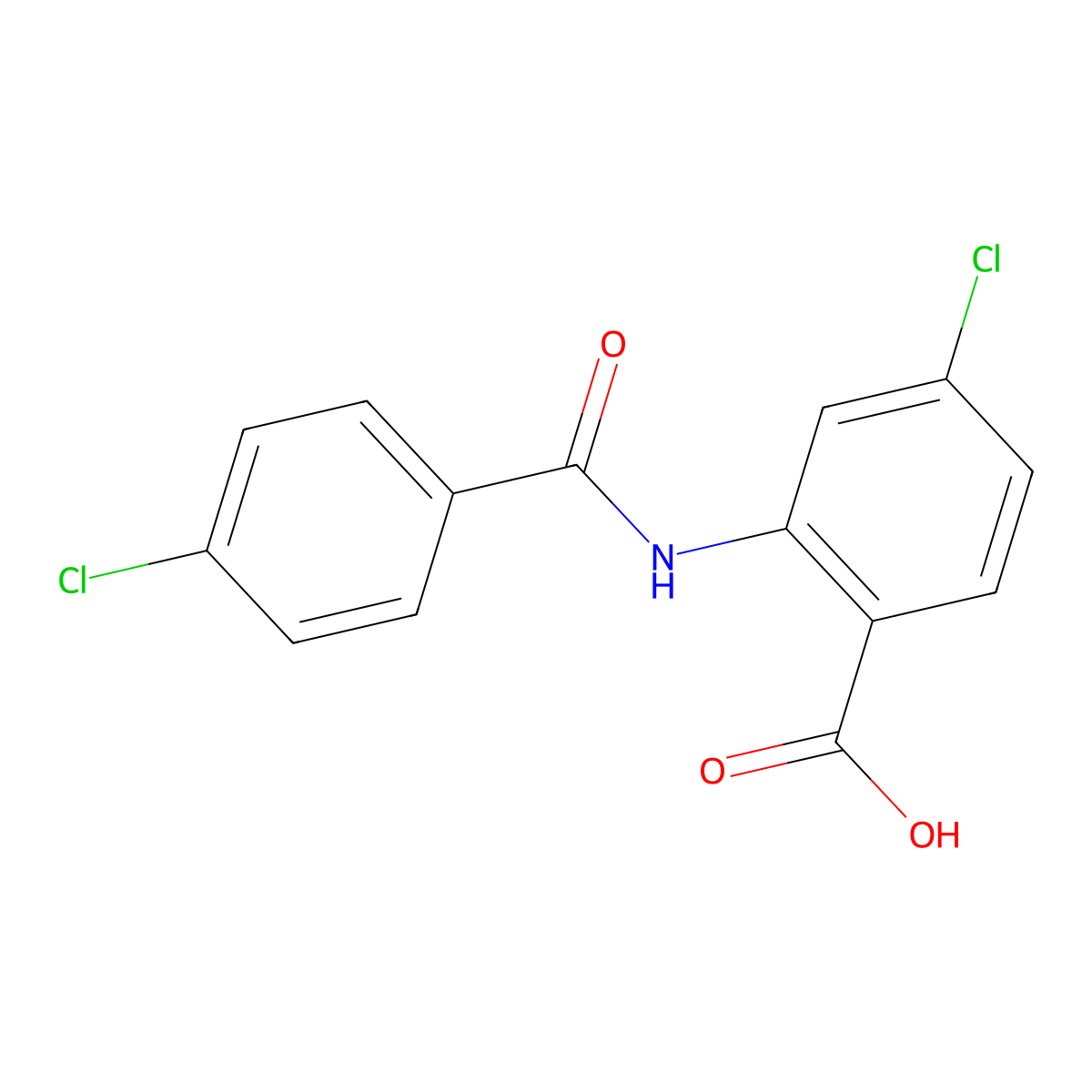 4-Chloro-2-[(4-chlorobenzoyl)amino]benzoic acid molecular structure, CAS 402590-25-4
