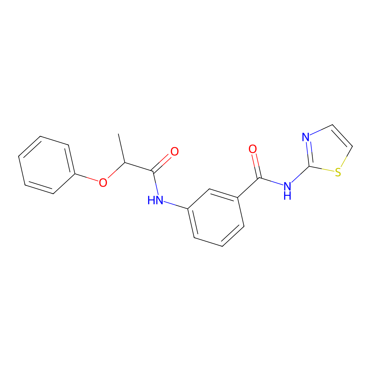 3-(2-phenoxypropanoylamino)-N-(1,3-thiazol-2-yl)benzamide molecular structure, CAS 402591-27-9