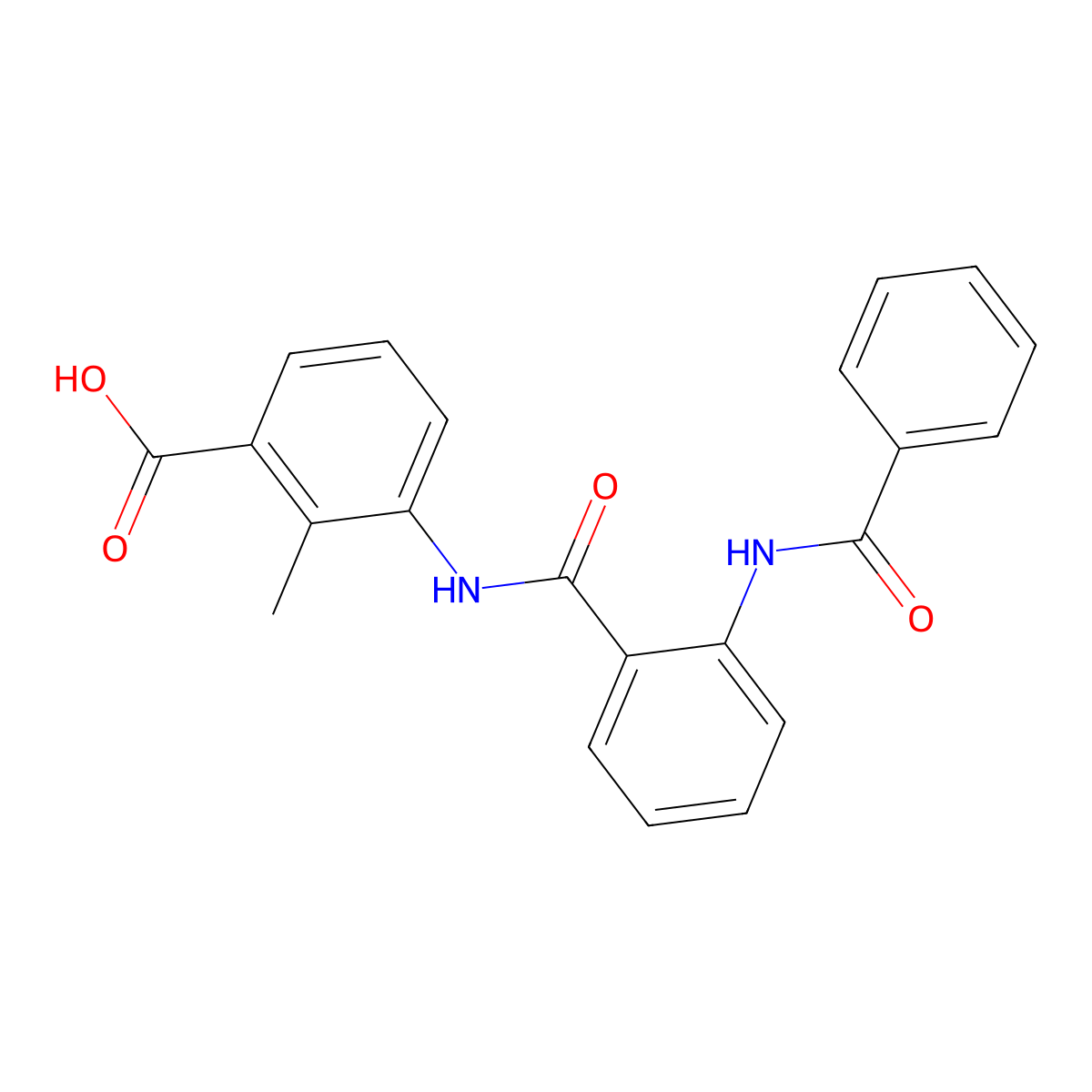 2-Methyl-3-[({2-[(phenylcarbonyl)amino]phenyl}carbonyl)amino]benzoic acid molecular structure, CAS 402597-09-5
