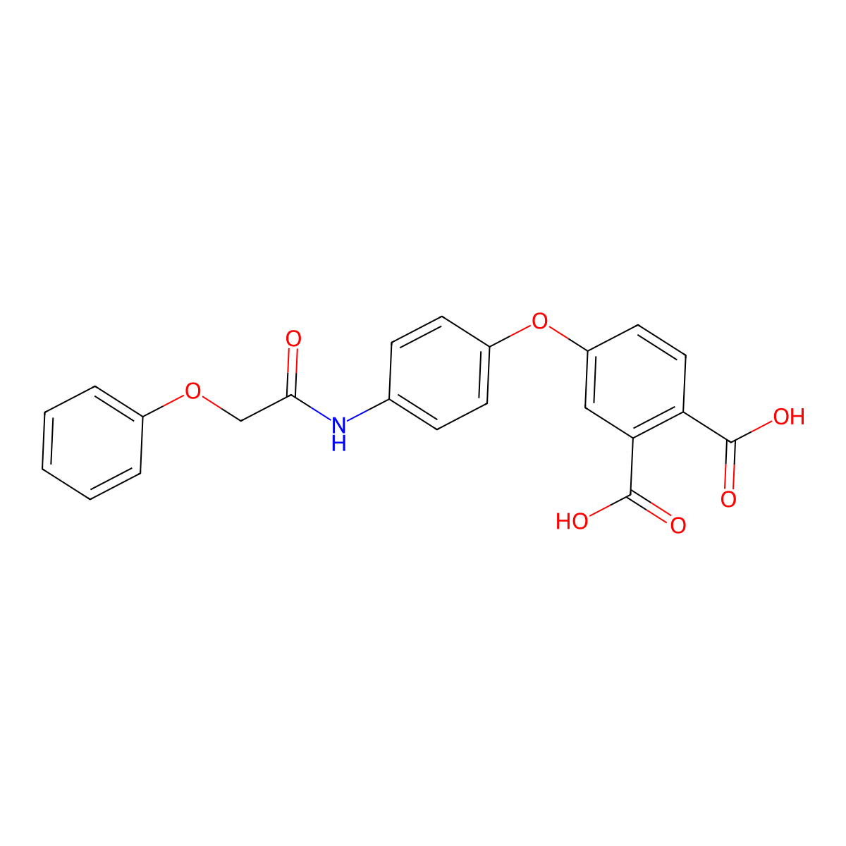 4-[4-(2-Phenoxyacetamido)phenoxy]benzene-1,2-dicarboxylic acid molecular structure, CAS 402598-26-9