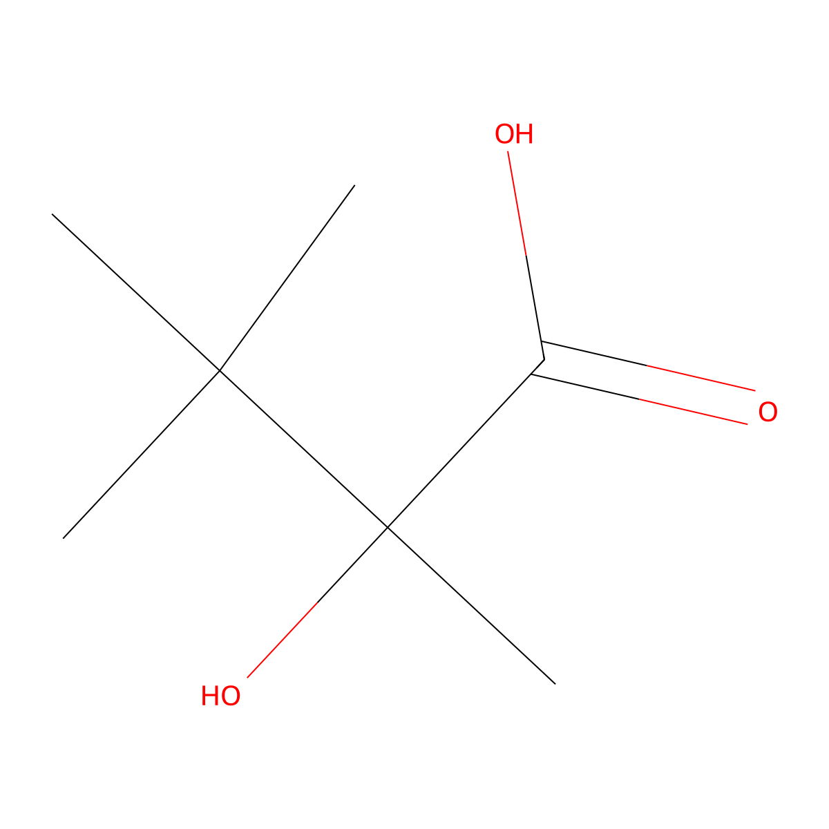 2-Hydroxy-2,3,3-trimethylbutanoic acid molecular structure, CAS 4026-21-5