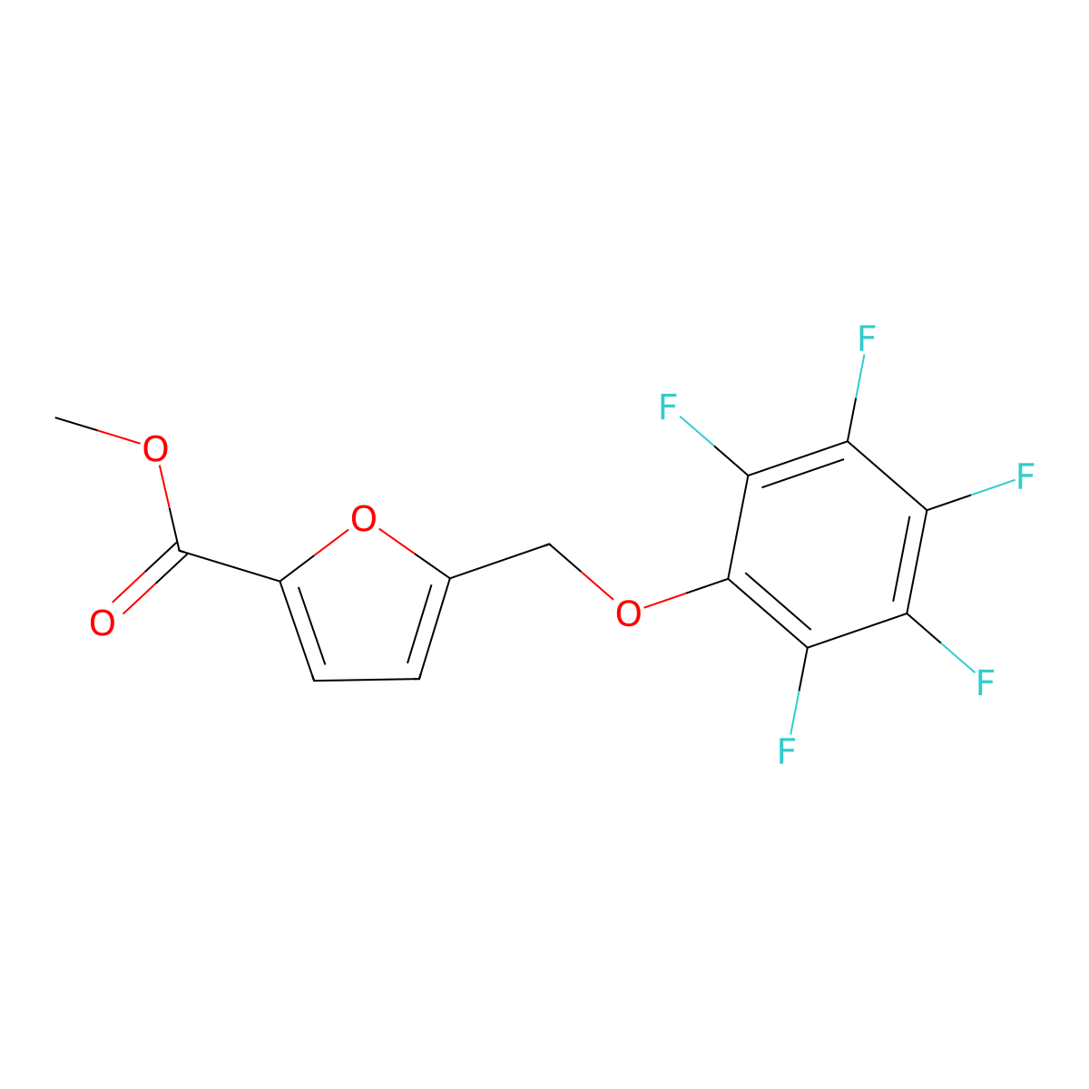 Methyl 5-[(2,3,4,5,6-pentafluorophenoxy)methyl]furan-2-carboxylate molecular structure, CAS 402600-23-1