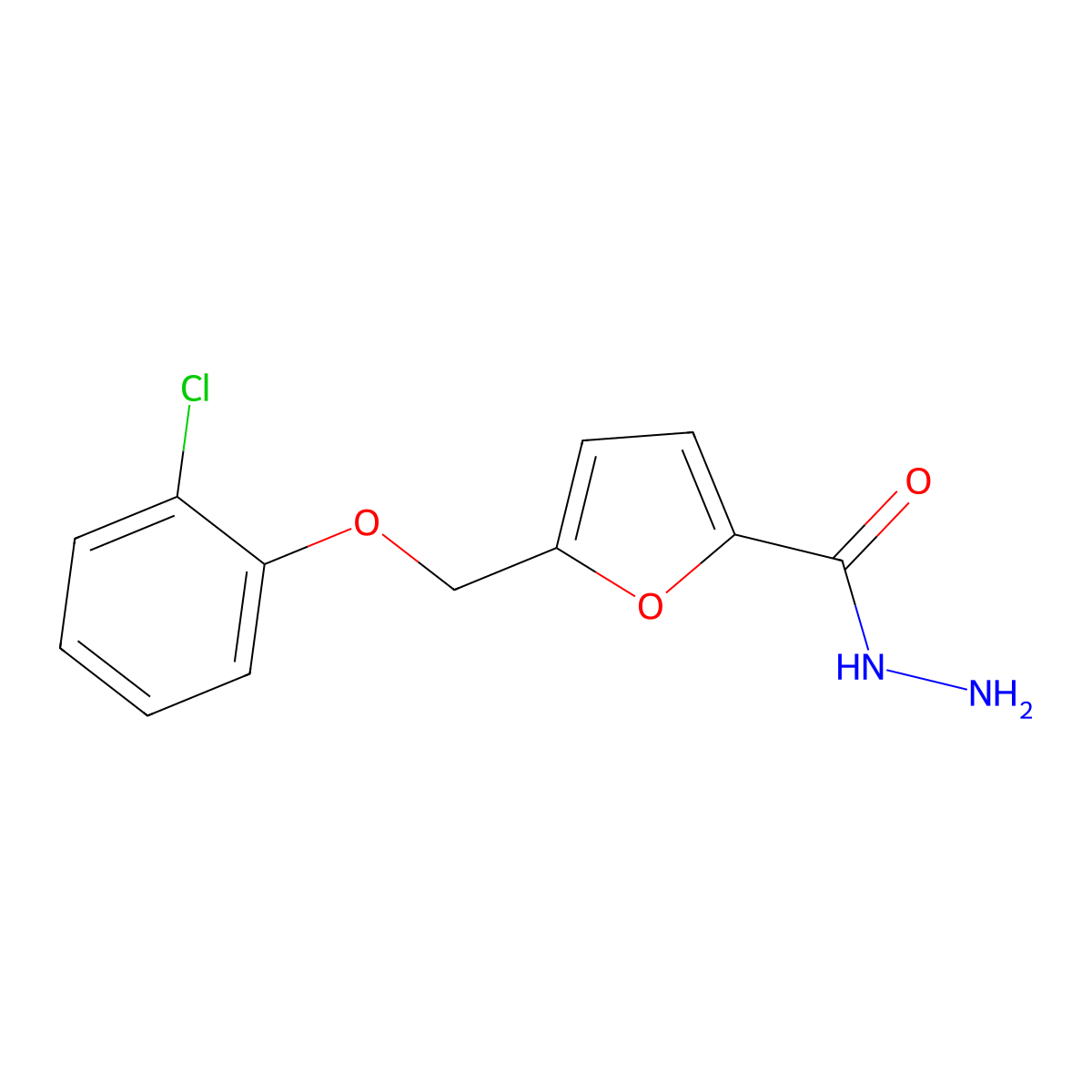 5-[(2-Chlorophenoxy)methyl]-2-furohydrazide molecular structure, CAS 402601-34-7