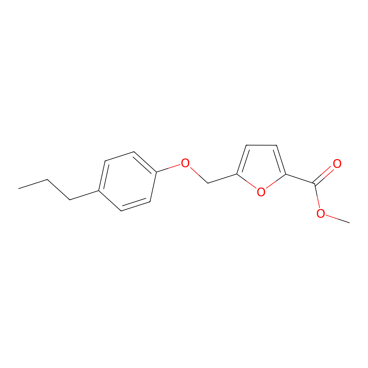 Methyl 5-[(4-propylphenoxy)methyl]furan-2-carboxylate molecular structure, CAS 402602-98-6