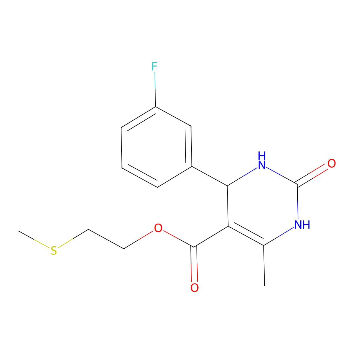 2-(Methylsulfanyl)ethyl 4-(3-fluorophenyl)-6-methyl-2-oxo-1,2,3,4-tetrahydropyrimidine-5-carboxylate molecular structure, CAS 402603-95-6