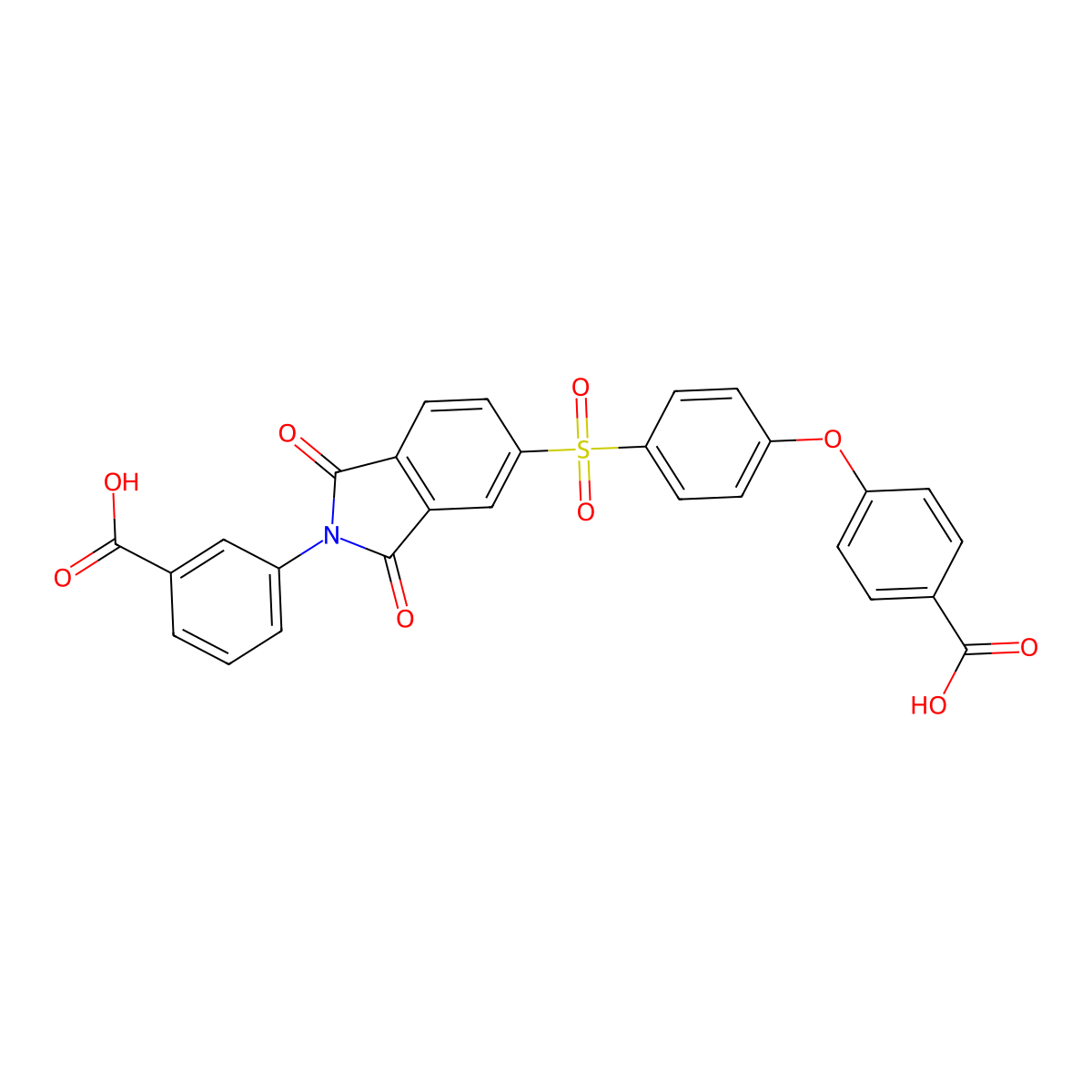 3-(5-{[4-(4-carboxyphenoxy)phenyl]sulfonyl}-1,3-dioxo-1,3-dihydro-2H-isoindol-2-yl)benzoic acid molecular structure, CAS 402607-55-0