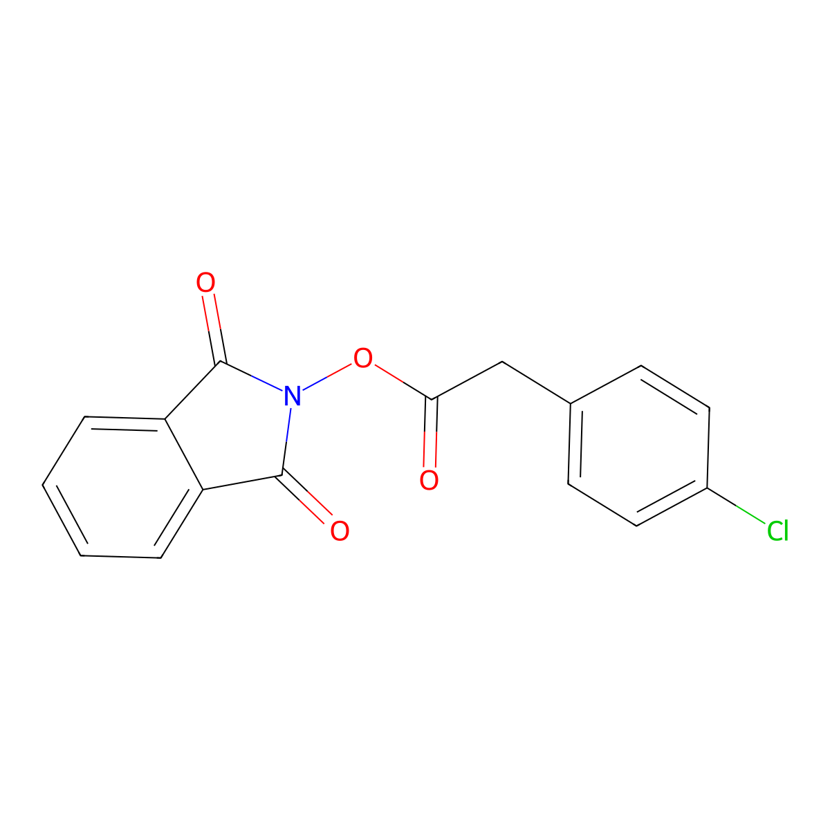 1,3-dioxo-2,3-dihydro-1H-isoindol-2-yl 2-(4-chlorophenyl)acetate molecular structure, CAS 402608-04-2