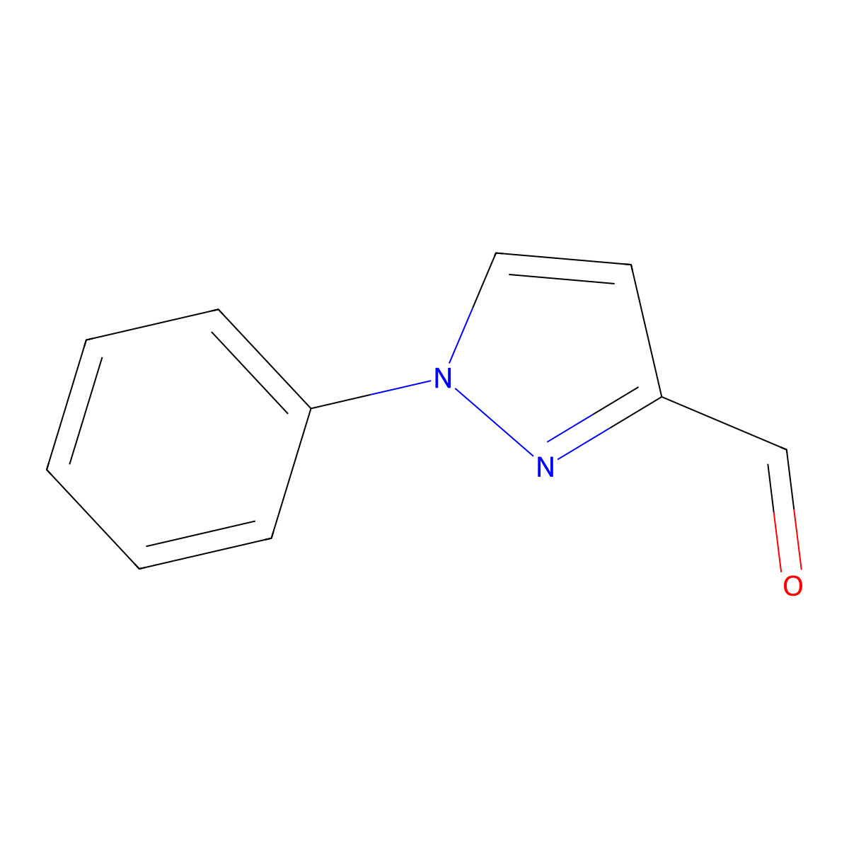 1-Phenyl-1H-pyrazole-3-carbaldehyde molecular structure, CAS 40261-59-4