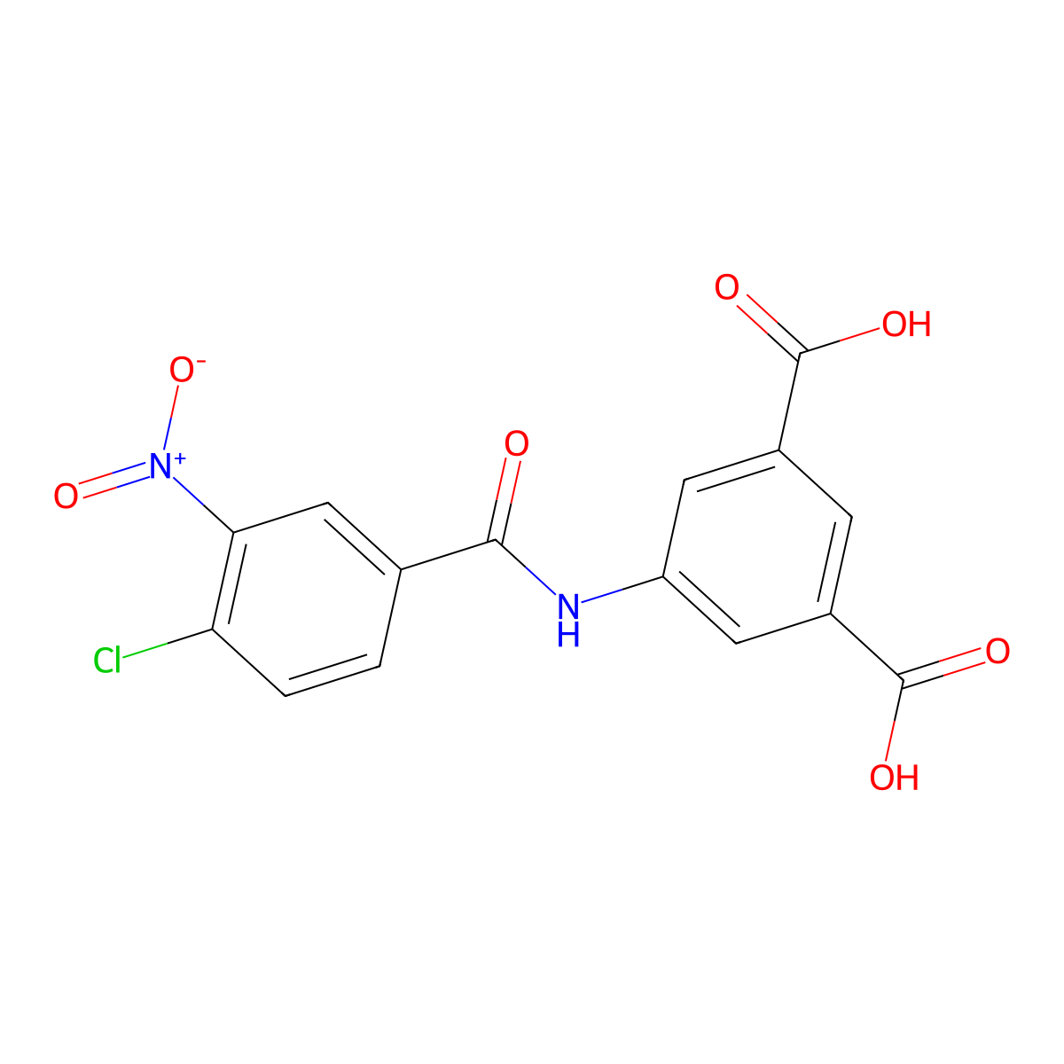 5-(4-Chloro-3-nitrobenzamido)benzene-1,3-dicarboxylic acid molecular structure, CAS 402610-07-5