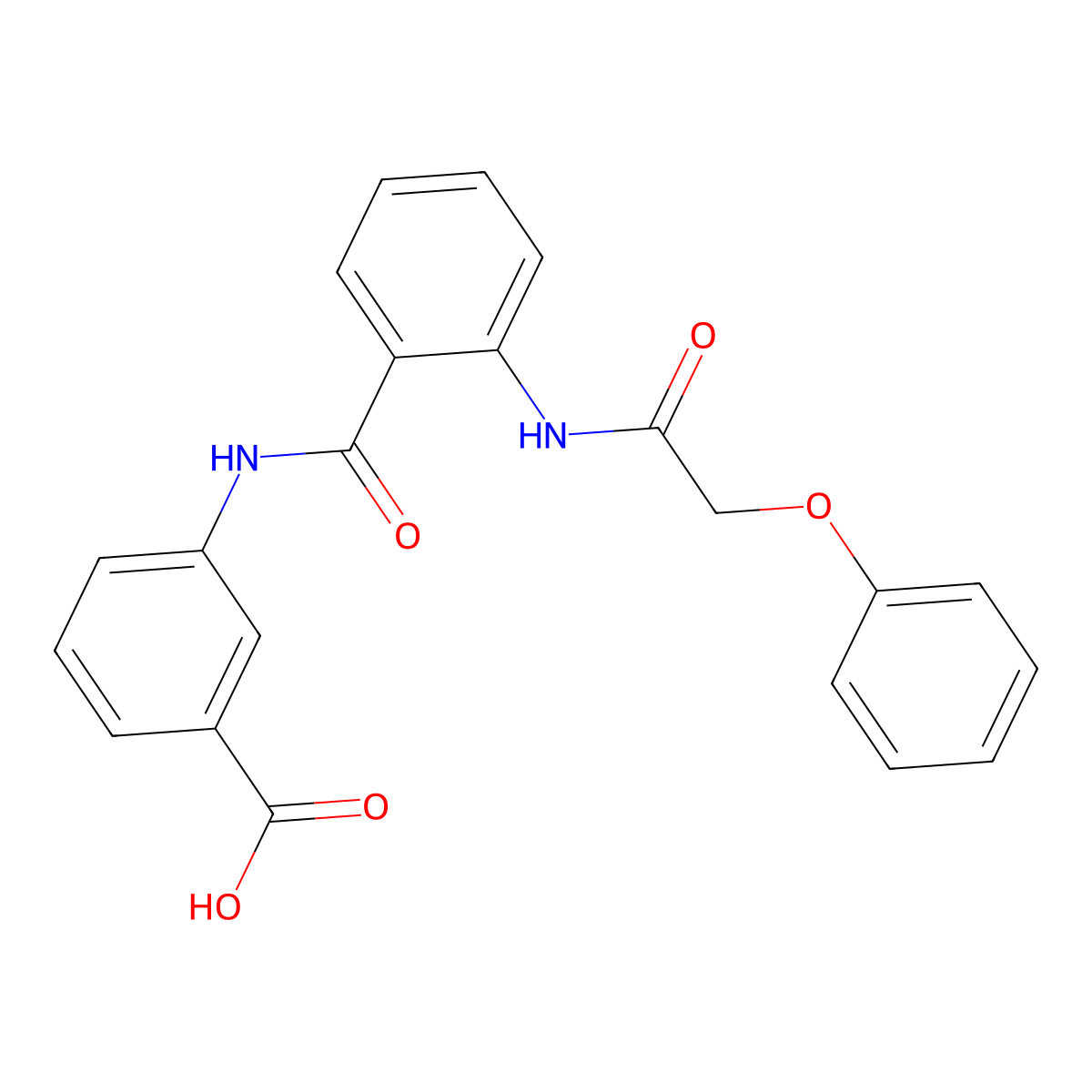 3-[({2-[(Phenoxyacetyl)amino]phenyl}carbonyl)amino]benzoic acid molecular structure, CAS 402612-31-1