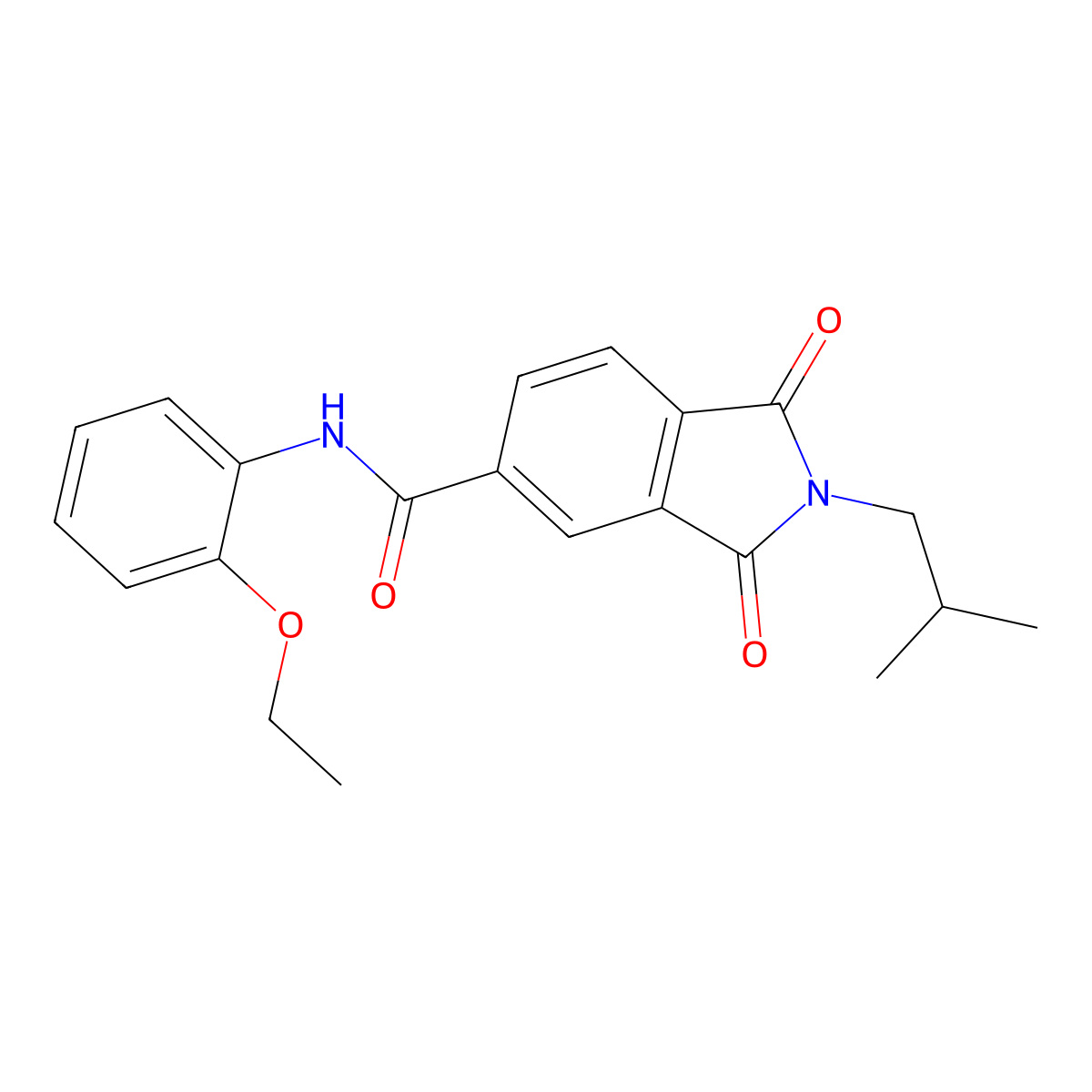 N-(2-ethoxyphenyl)-2-(2-methylpropyl)-1,3-dioxoisoindole-5-carboxamide molecular structure, CAS 402612-55-9