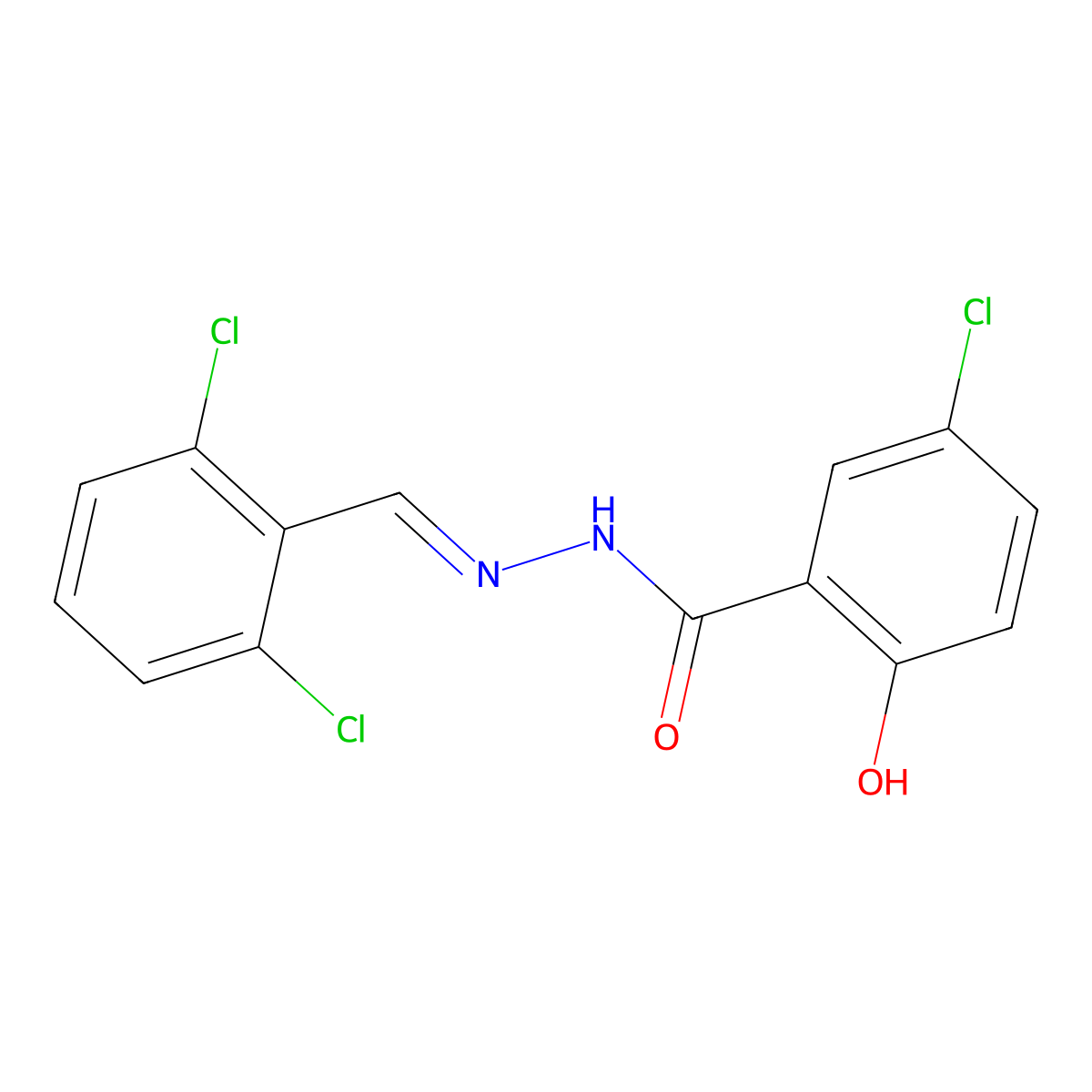 5-Chloro-2-hydroxybenzoic acid 2-[(2,6-dichlorophenyl)methylene]hydrazide molecular structure, CAS 402614-65-7
