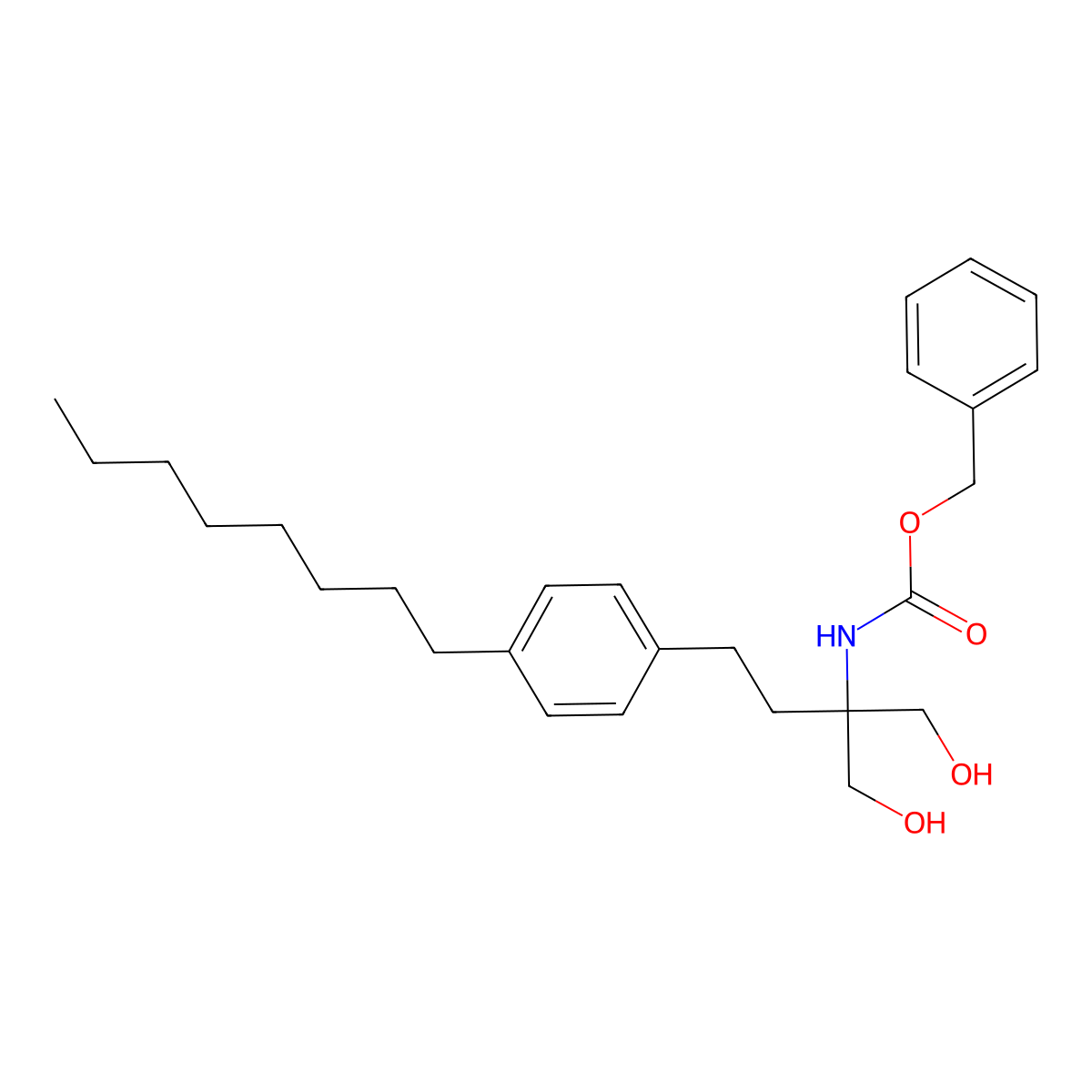 [1,1-Bis(hydroxymethyl)-3-(4-octylphenyl)propyl]carbamic acid Phenylmethyl Ester molecular structure, CAS 402616-41-5