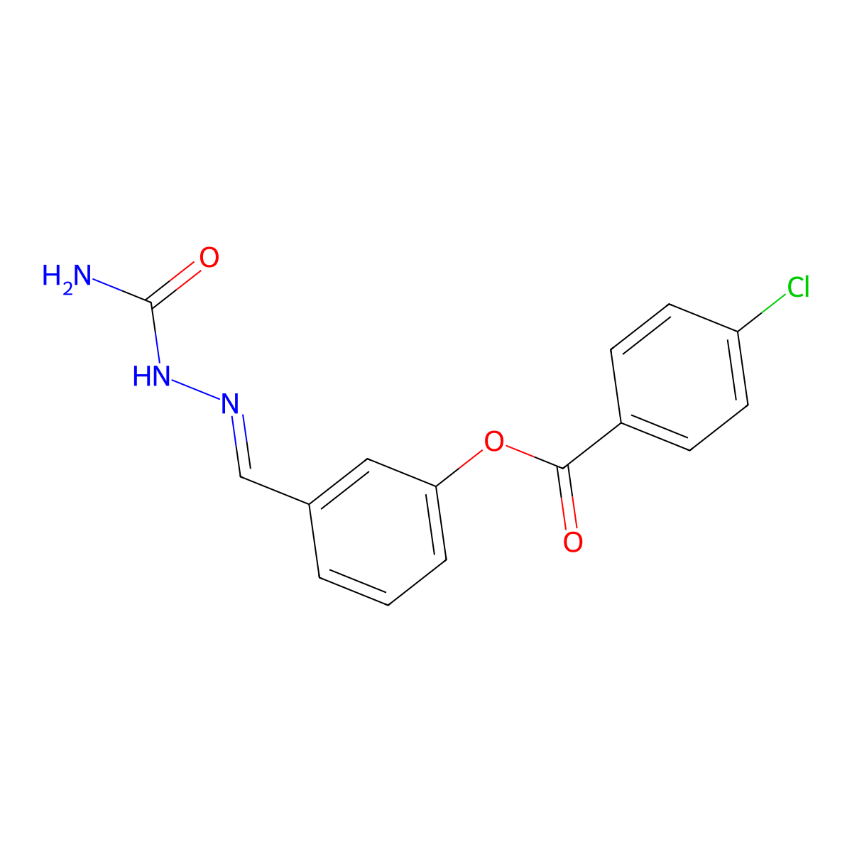 [3-[(Carbamoylhydrazinylidene)methyl]phenyl] 4-chlorobenzoate molecular structure, CAS 402617-17-8