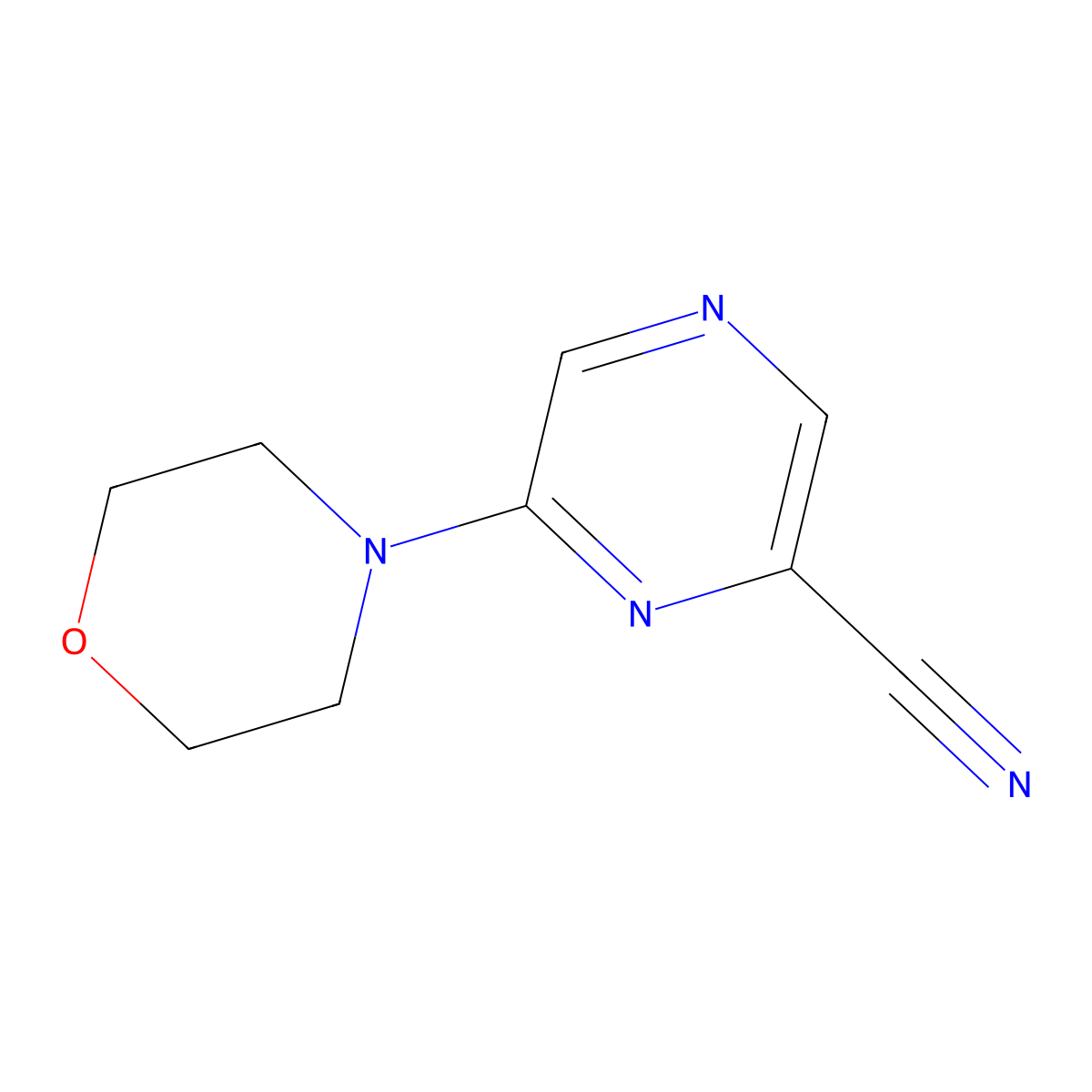 6-(Morpholin-4-yl)pyrazine-2-carbonitrile molecular structure, CAS 40262-52-0