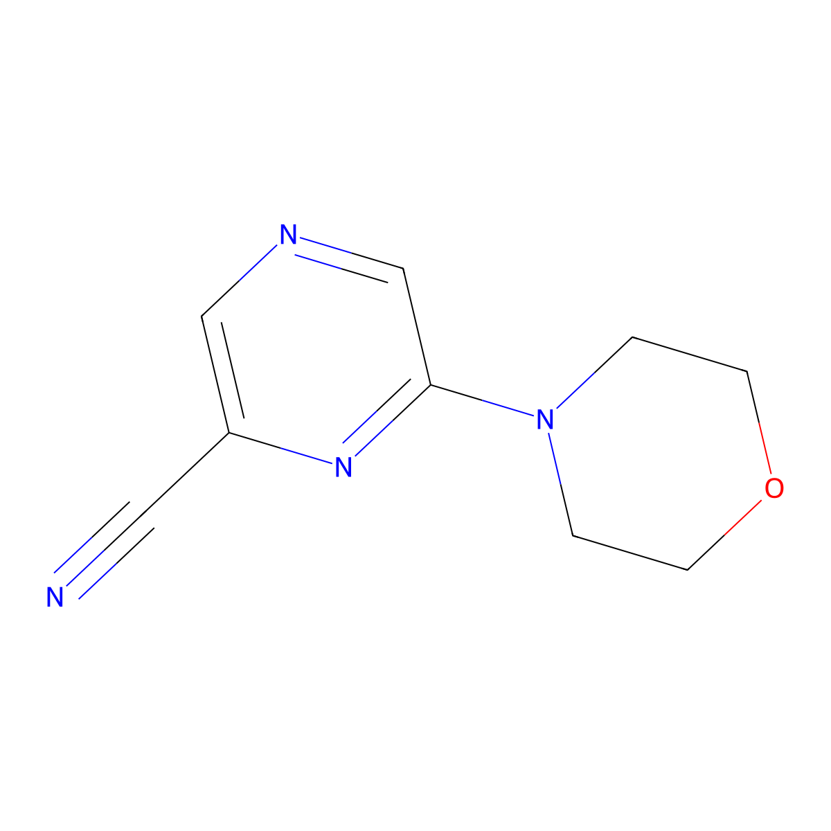 6-(Morpholin-4-yl)pyrazine-2-carbonitrile molecular structure, CAS 40262-52-0