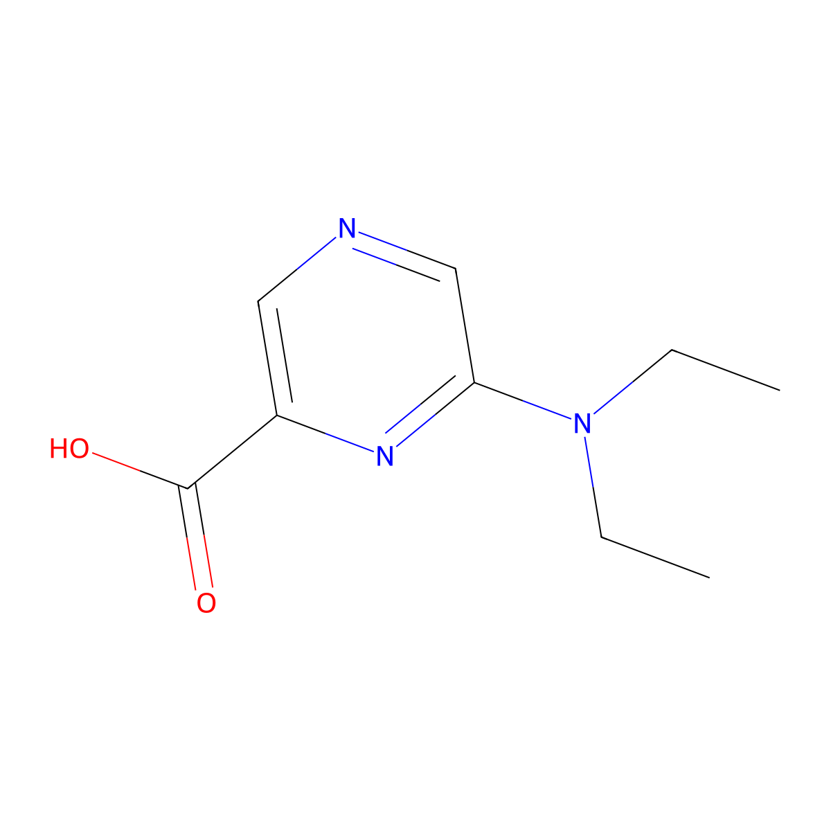6-(Diethylamino)pyrazine-2-carboxylic acid molecular structure, CAS 40262-58-6