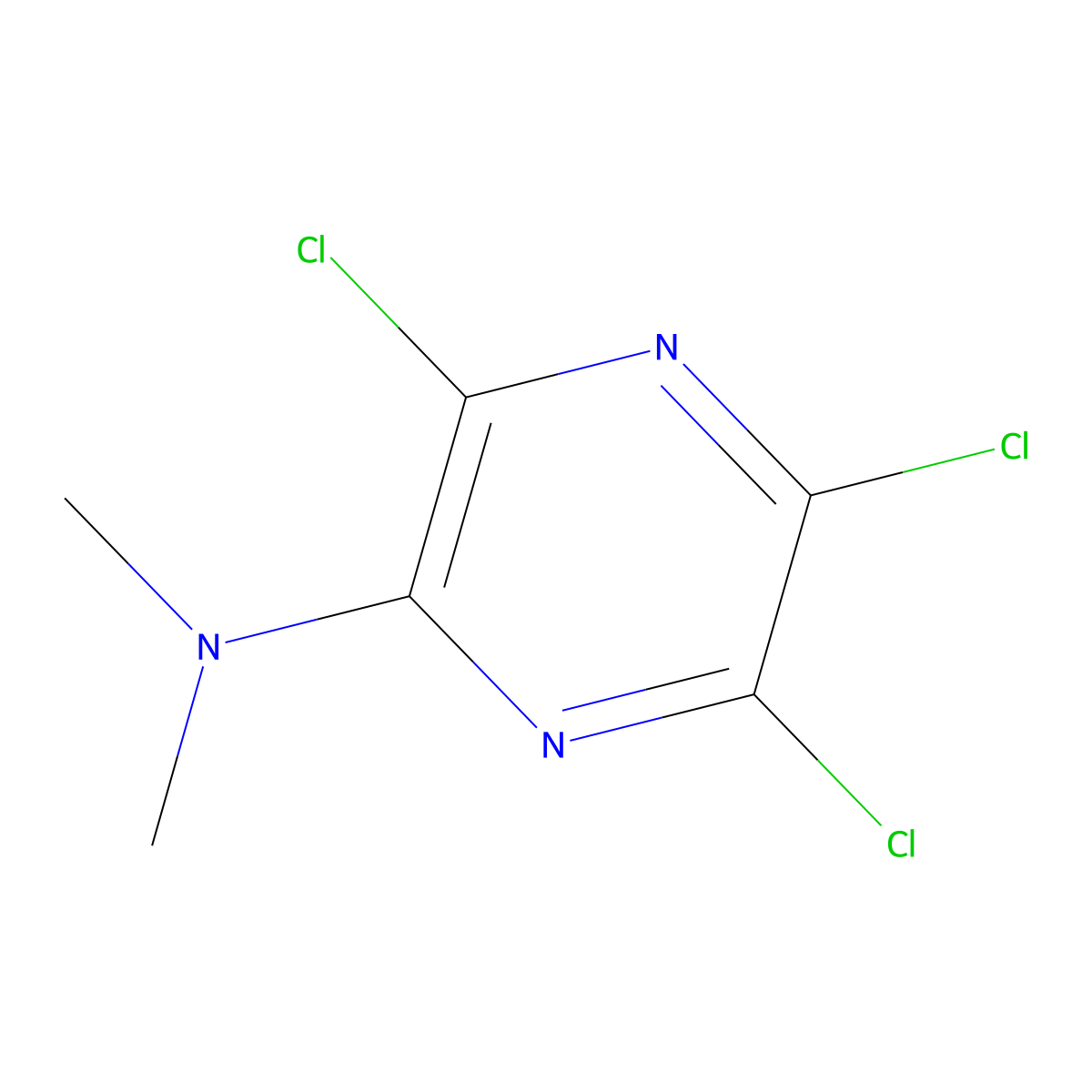 3,5,6-Trichloro-N,N-dimethylpyrazin-2-amine molecular structure, CAS 40263-67-0