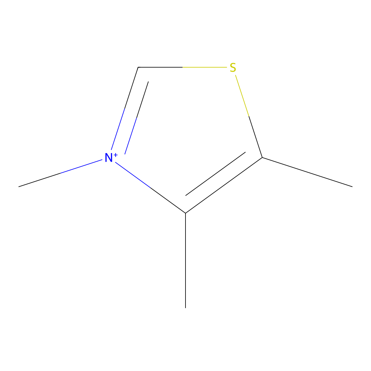 Thiazolium, 3,4,5-trimethyl- molecular structure, CAS 40265-67-6