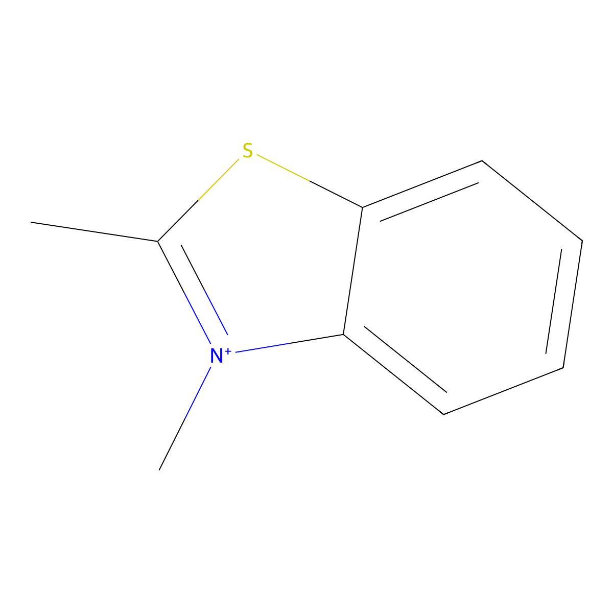 2,3-Dimethyl-1,3-benzothiazol-3-ium molecular structure, CAS 40265-71-2