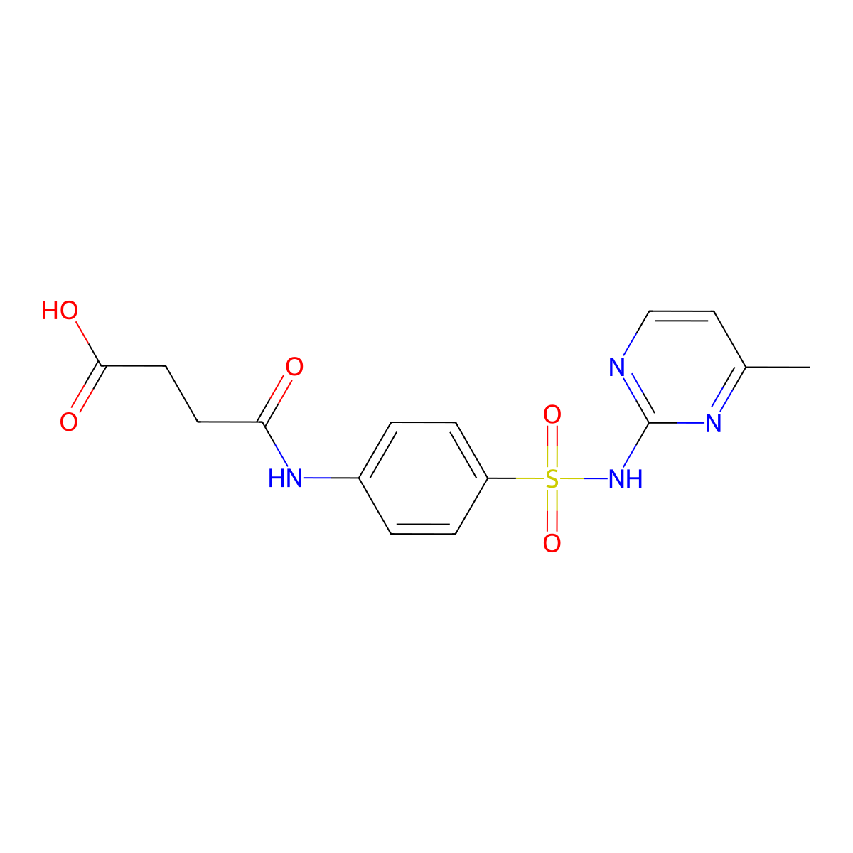 3-({4-[(4-Methylpyrimidin-2-yl)sulfamoyl]phenyl}carbamoyl)propanoic acid molecular structure, CAS 40266-06-6